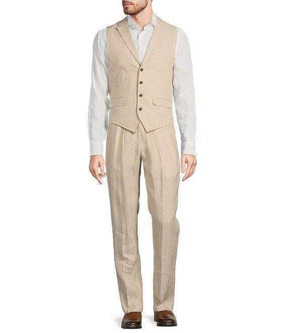 Murano Baird McNutt Linen Lucas Slim Fit Stripe Suit Separates Pants Product Image
