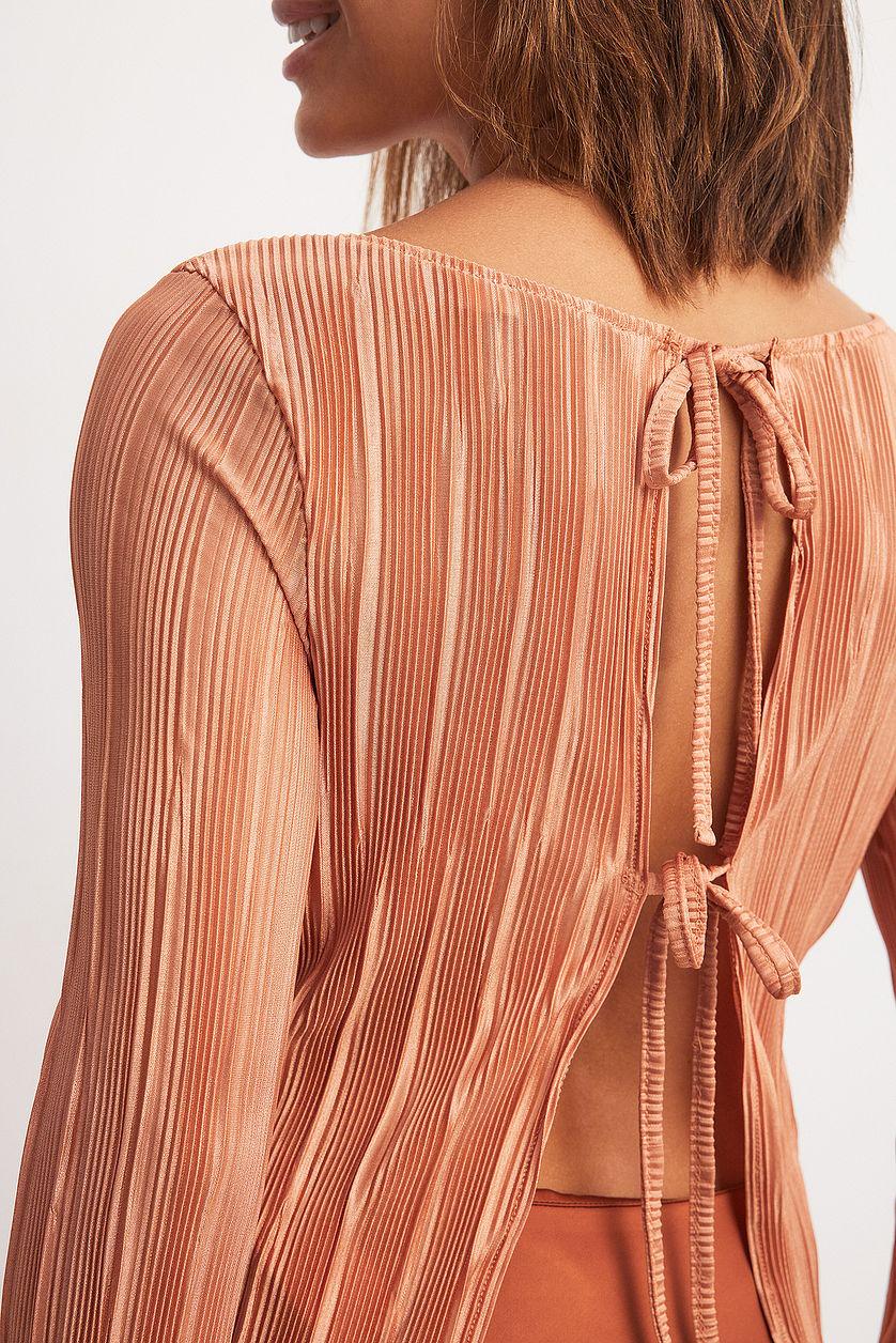 Back Tie Strap Long Sleeve Top Product Image