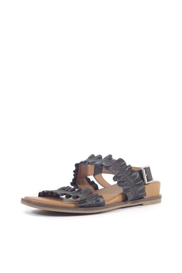 Roche Ruched Leather Sandals Product Image