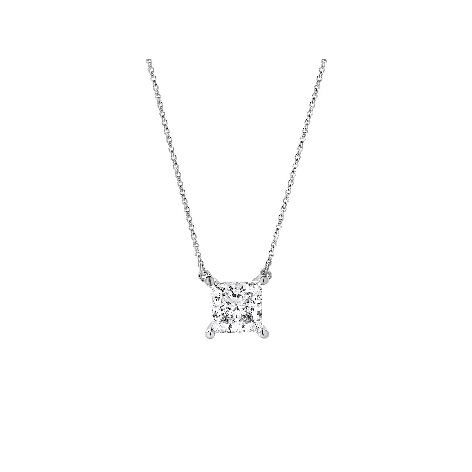 Diamond Brilliance 14k White Gold 3/4 Carat T.W. Lab-Grown Diamond Solitaire Pendant Necklace, Women's, Size: 18", 14k Gold Product Image