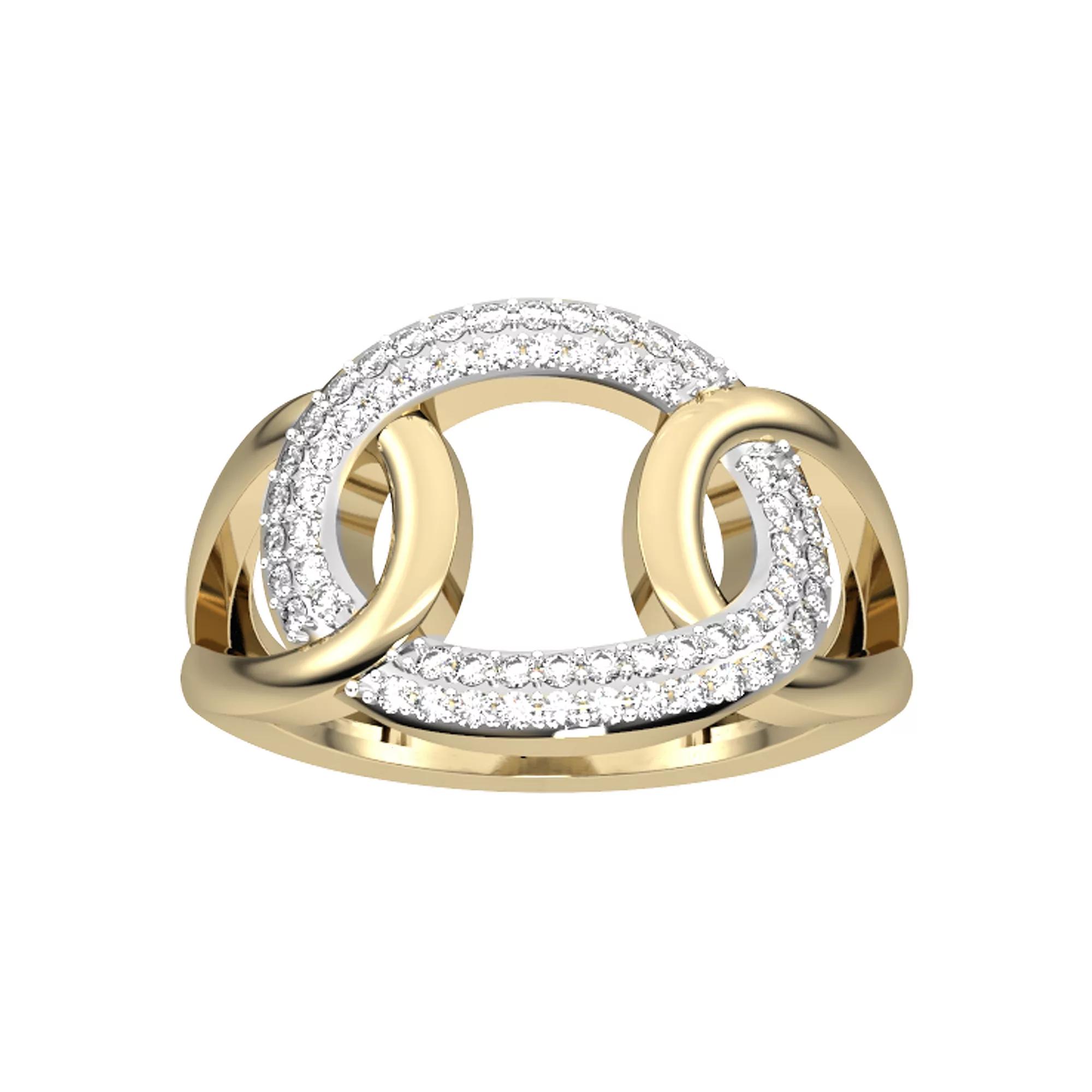 10k Gold Diamond Circle Link Ring, Women's, Size: 7 Product Image