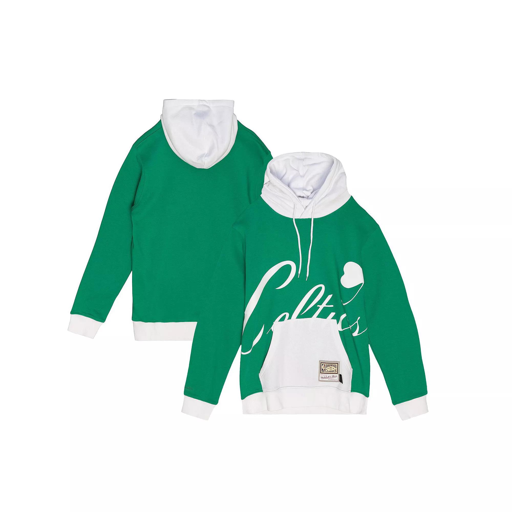 Men's Mitchell & Ness  Kelly Green Boston Celtics Hardwood Classics Big Face 5.0 Pullover Hoodie, Size: Small Product Image