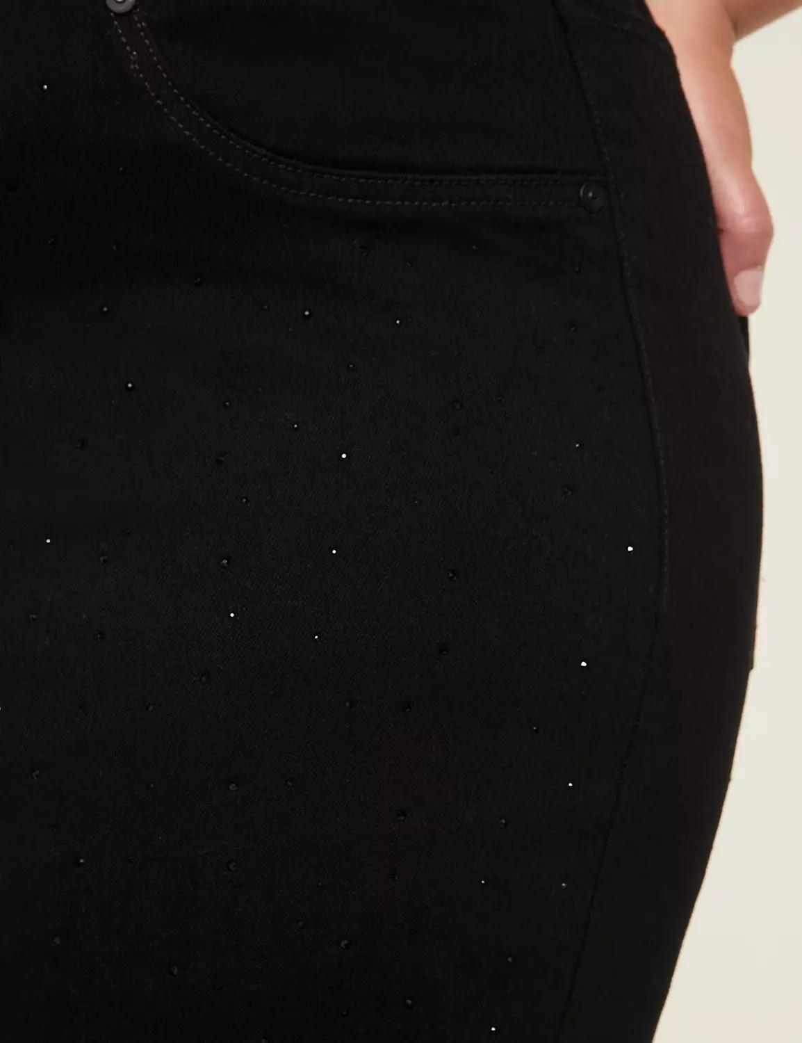 Pull-On Fit High-Rise Rhinestone Embellished Jegging Product Image