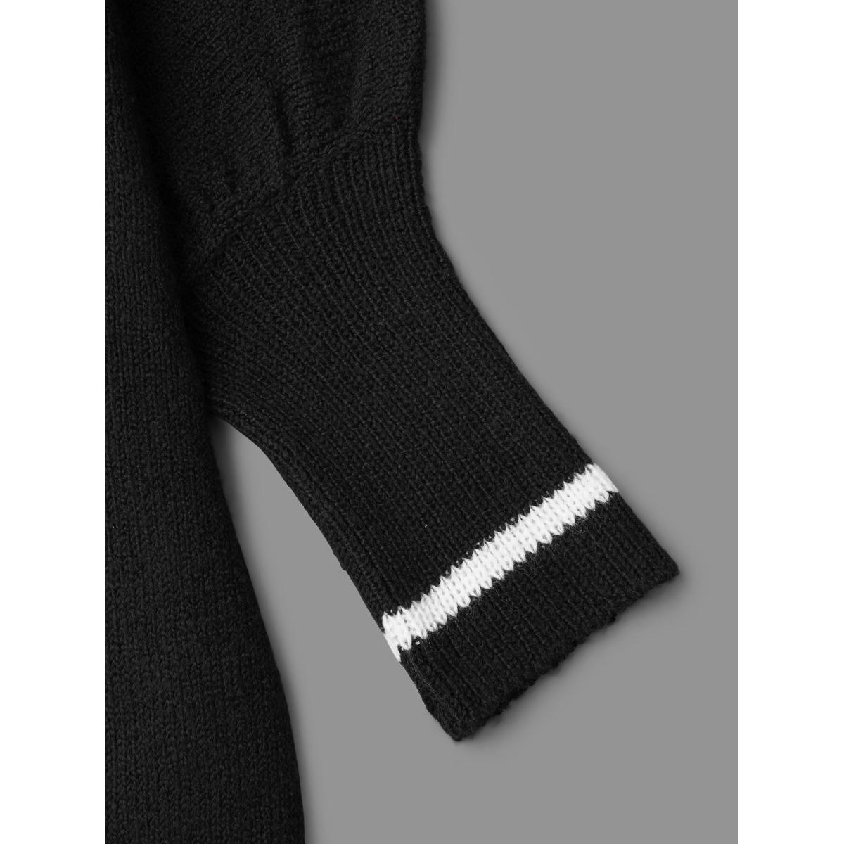 Plus Size Dolman Sleeves Kimono Collar Cardigan Black Women Casual Loose Long Sleeve Everyday Cardigans BloomChic 10/M Product Image