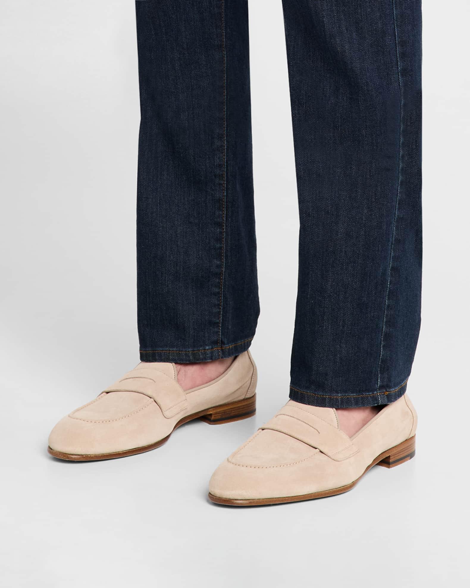 Men's Suede Penny Loafers Product Image