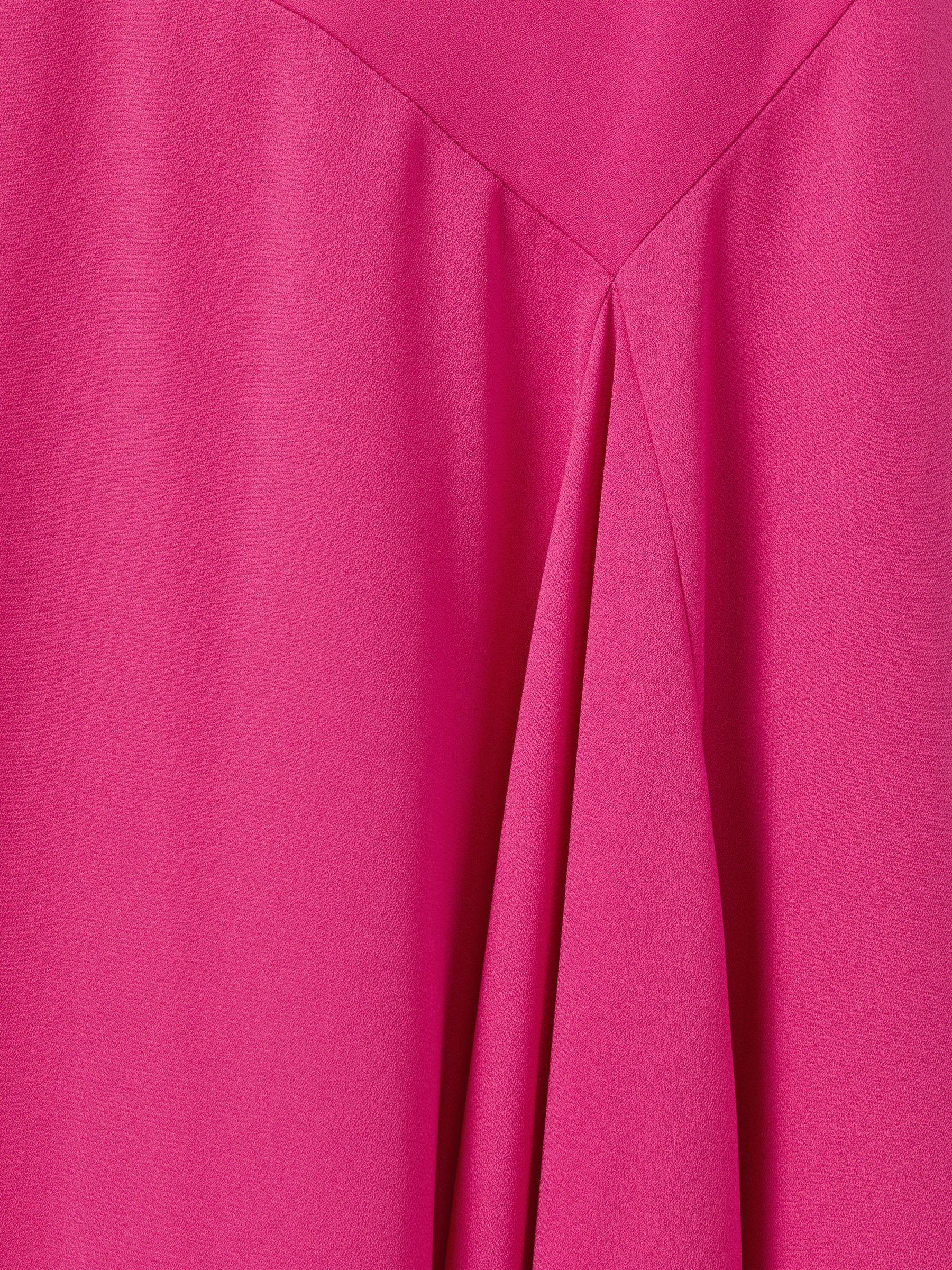 Florere Crepe Asymmetric Midi Dress in Deep Pink Product Image
