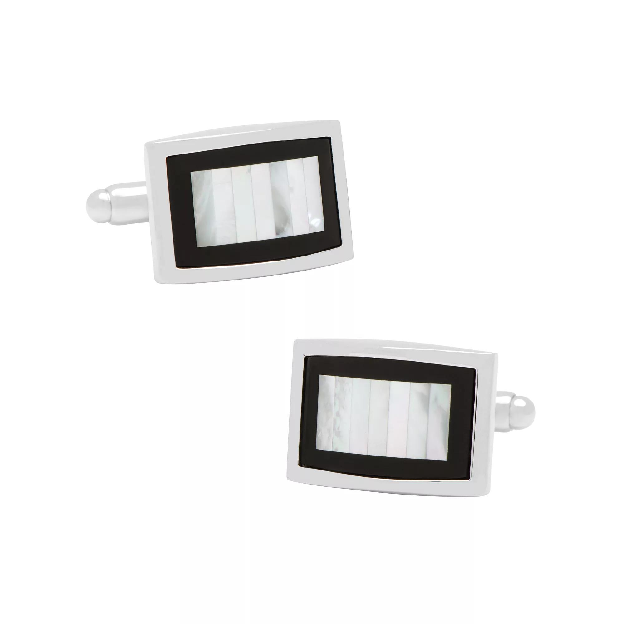 Men's Cuff Links, Inc. Onyx and Mother of Pearl Key Cuff Links, Black Product Image