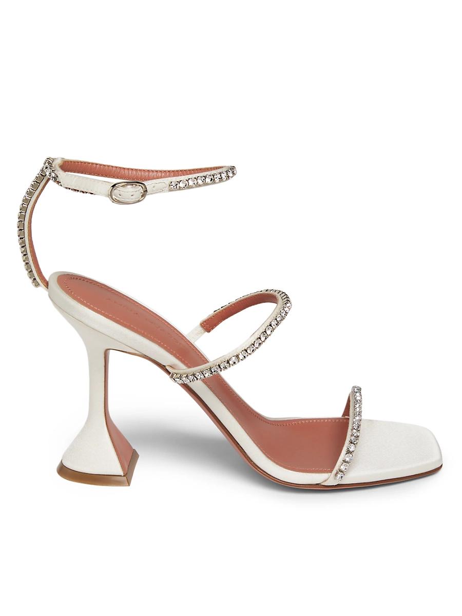 Womens Gilda Silk & Leather Sandals Product Image