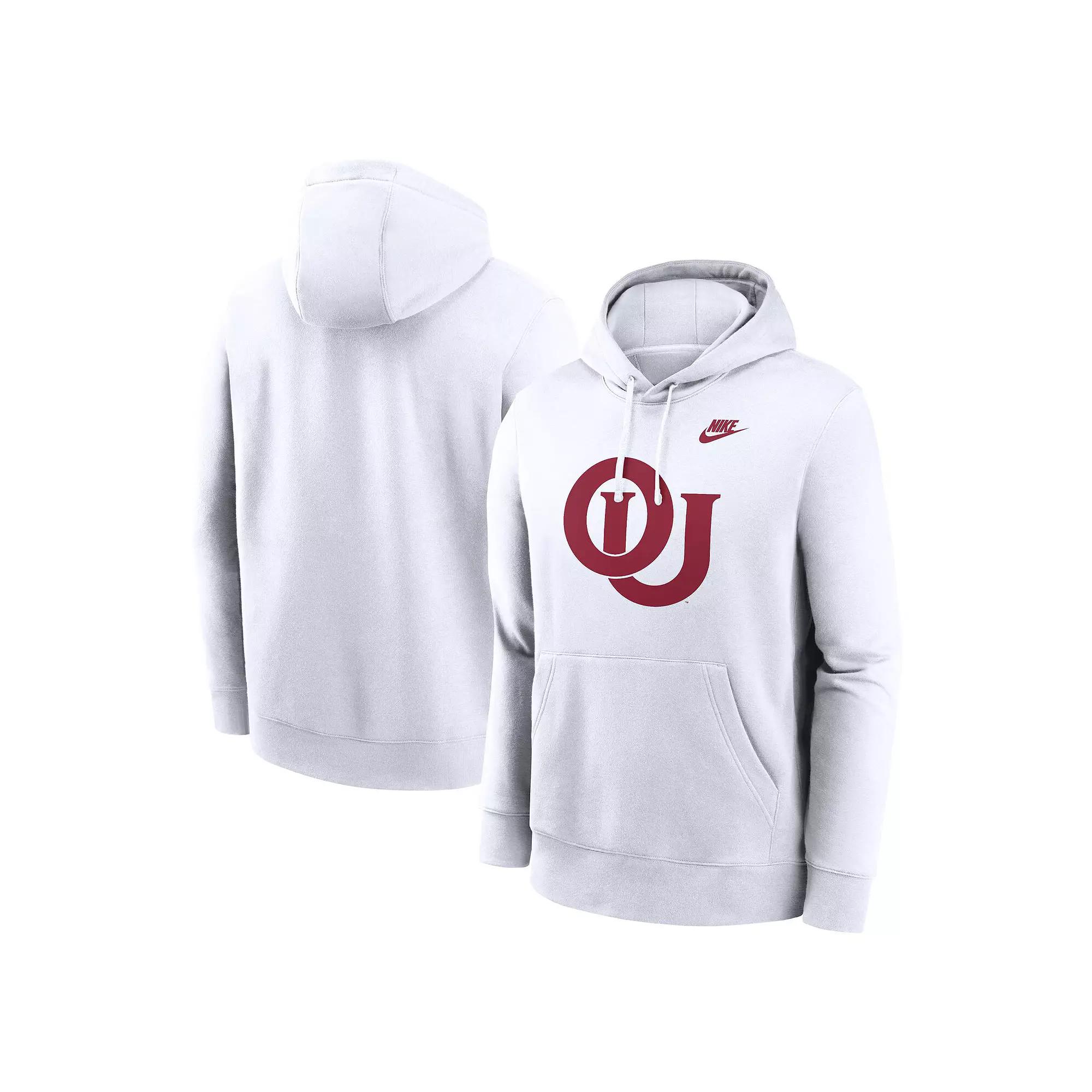 Men's Nike White Oklahoma Sooners Legacy Logo Club Fleece Pullover Hoodie, Size: 2XL Product Image