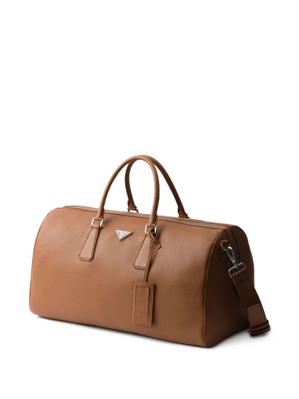 textured leather duffle bag Product Image