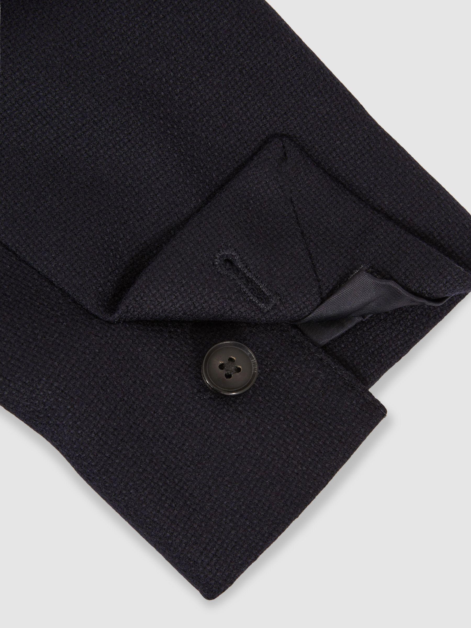 Wool-Blend Single-Breasted Blazer Slim-Fit in Navy Product Image