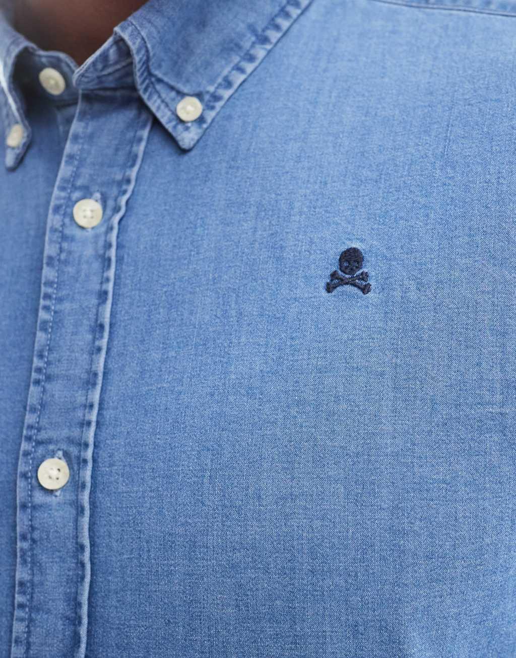 Scalpers Alpha Shirt In Blue Denim  Product Image