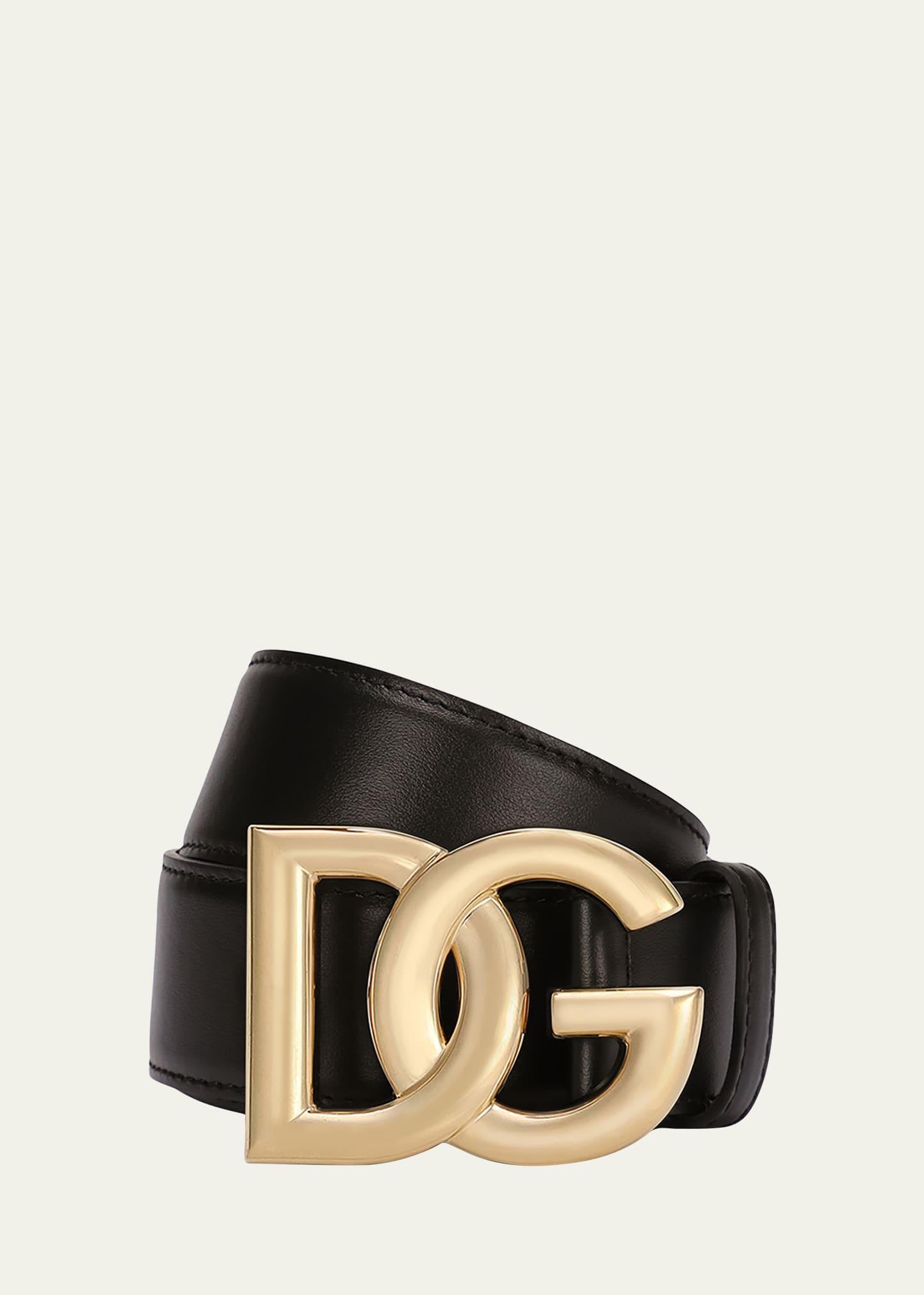 DG Logo Buckle Leather Belt Product Image
