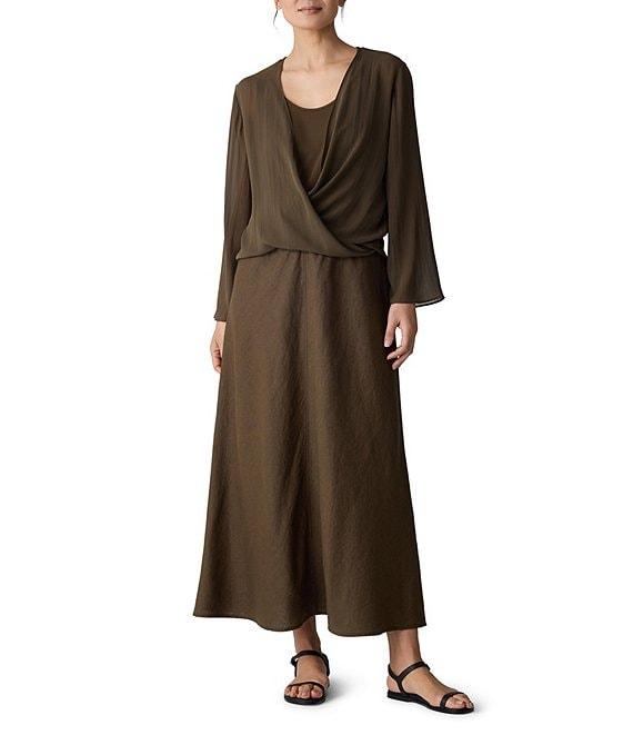 Eileen Fisher Organic Linen A-Line Bias Skirt Product Image