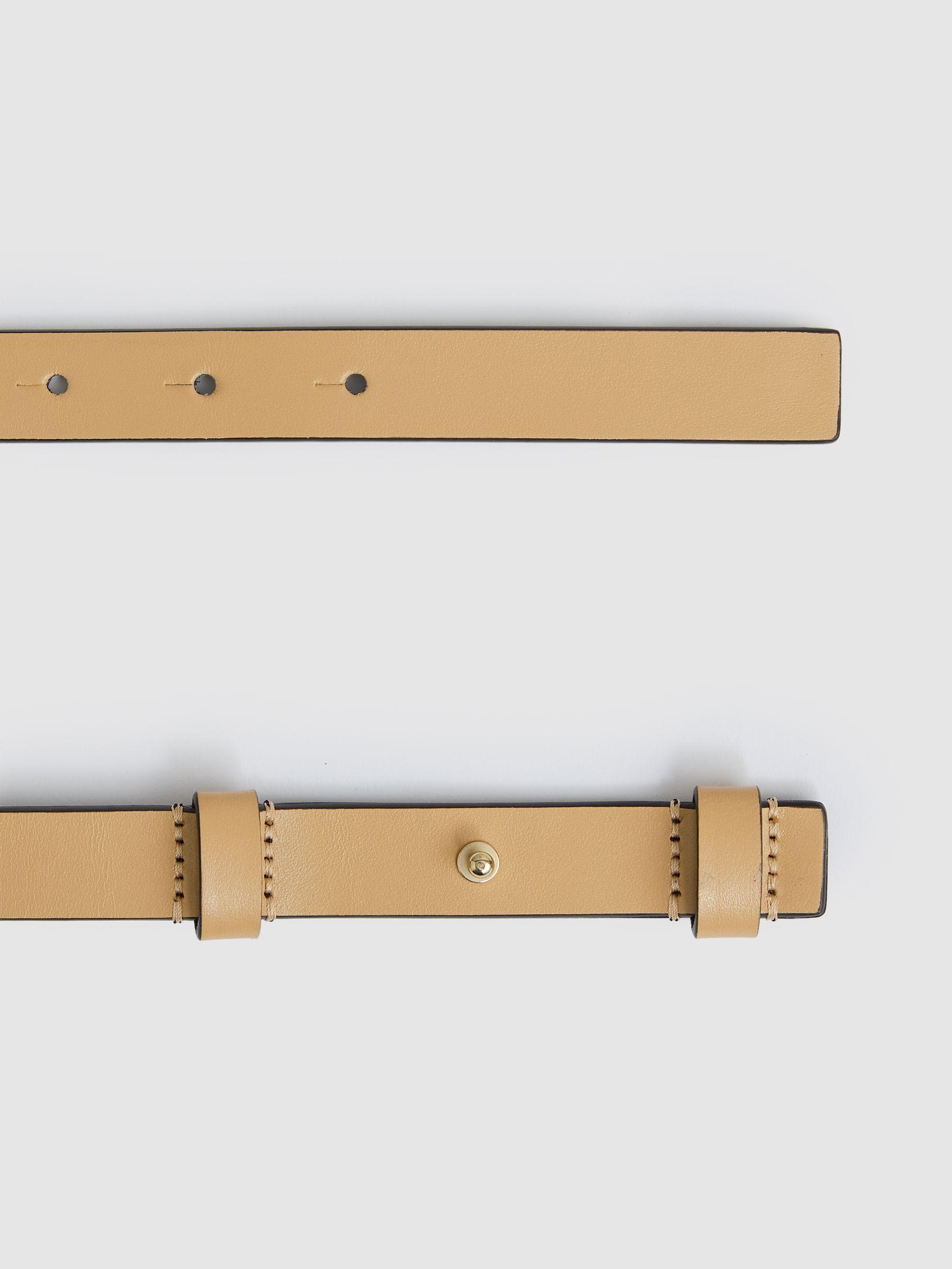 Leather Square Hinge Belt in Neutral Product Image