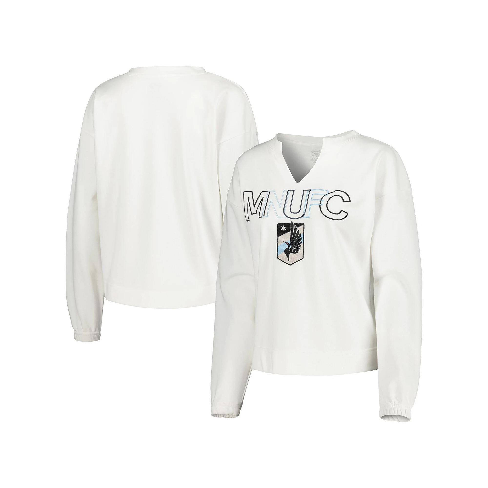 Women's Concepts Sport White Minnesota United FC Sunray Notch Neck Long Sleeve T-Shirt,  Product Image
