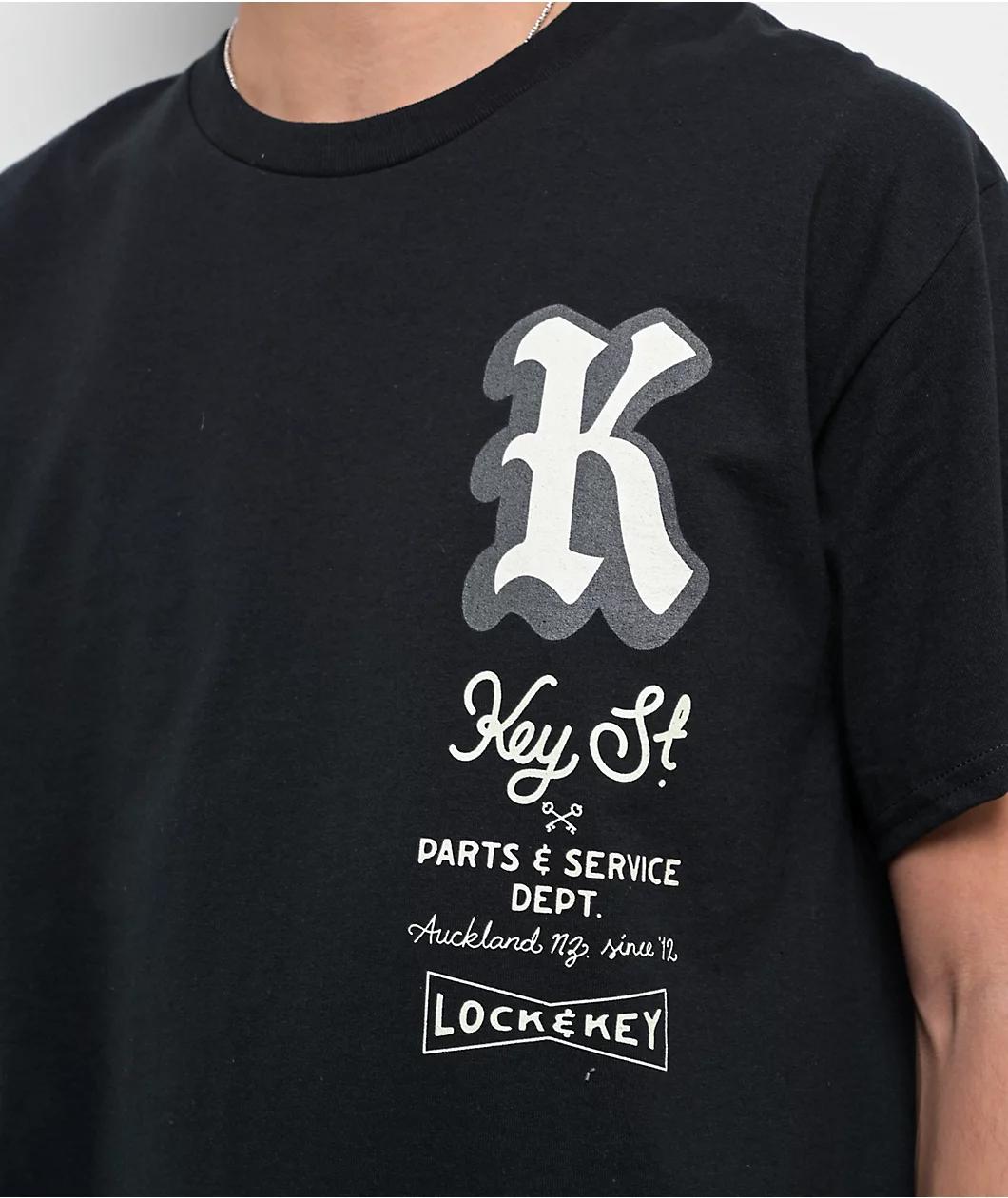Key Street Service Department Black T-Shirt Product Image