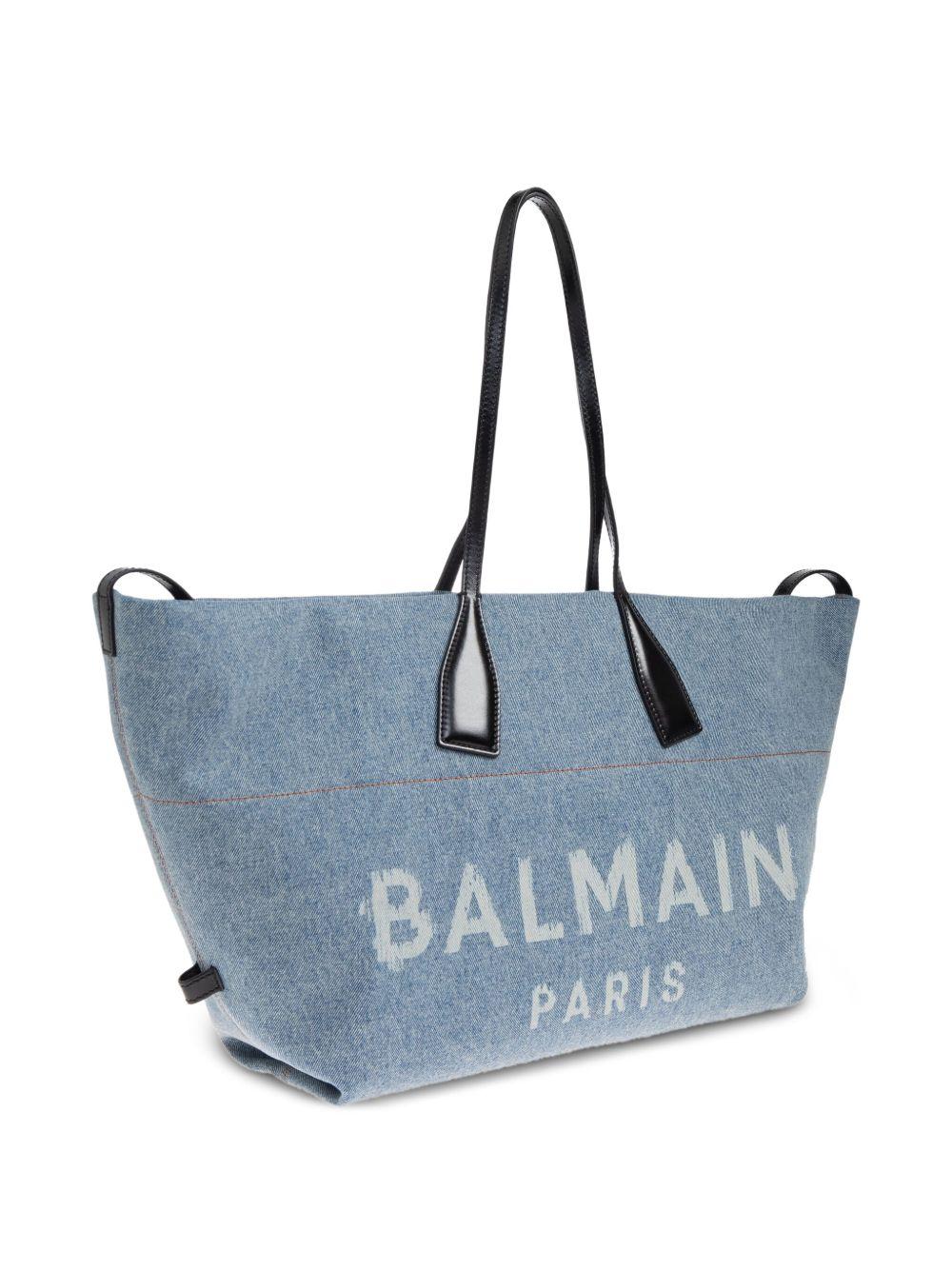 large logo-print denim tote bag Product Image