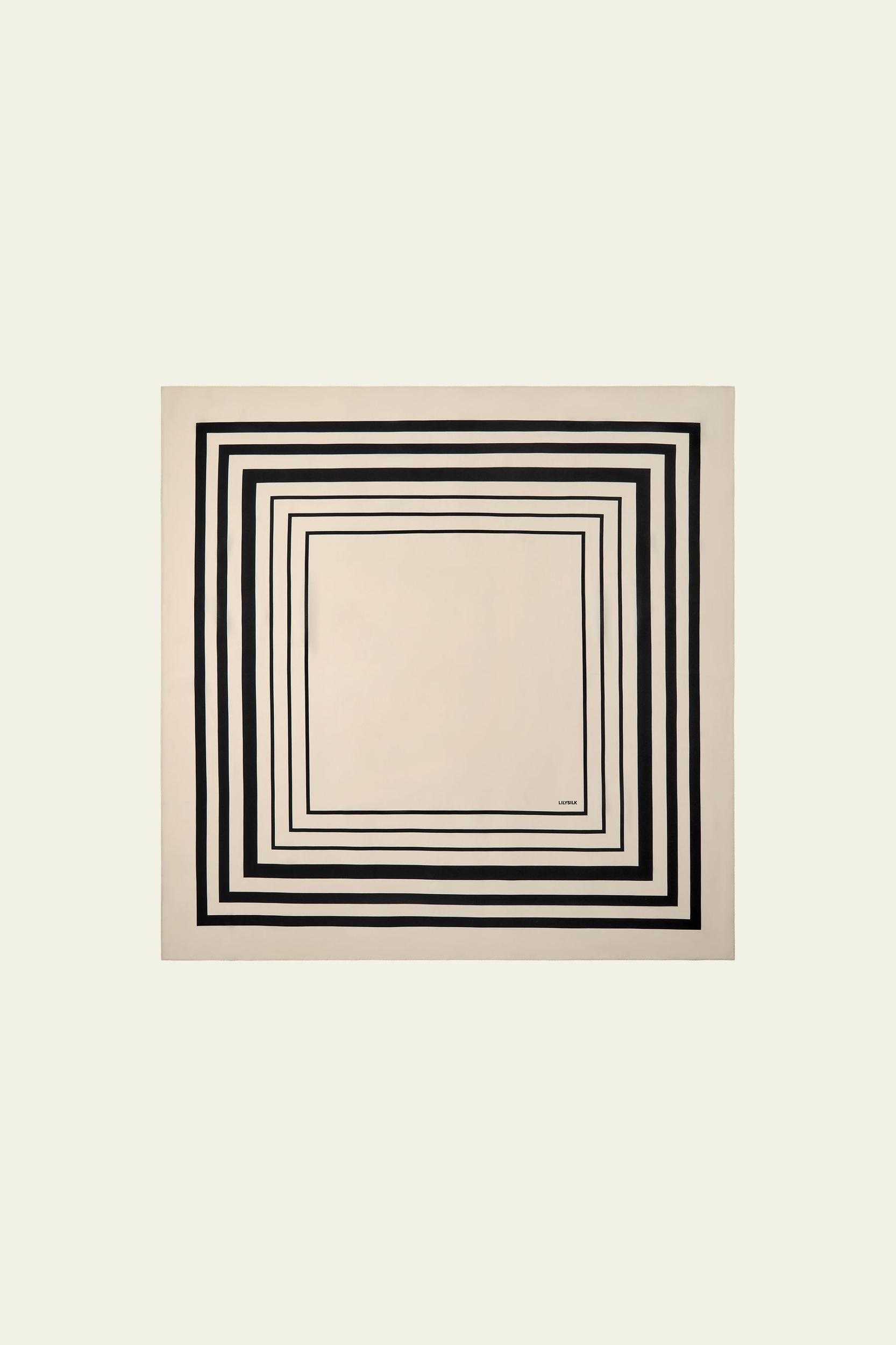 Geometric Print Silk Scarf Product Image