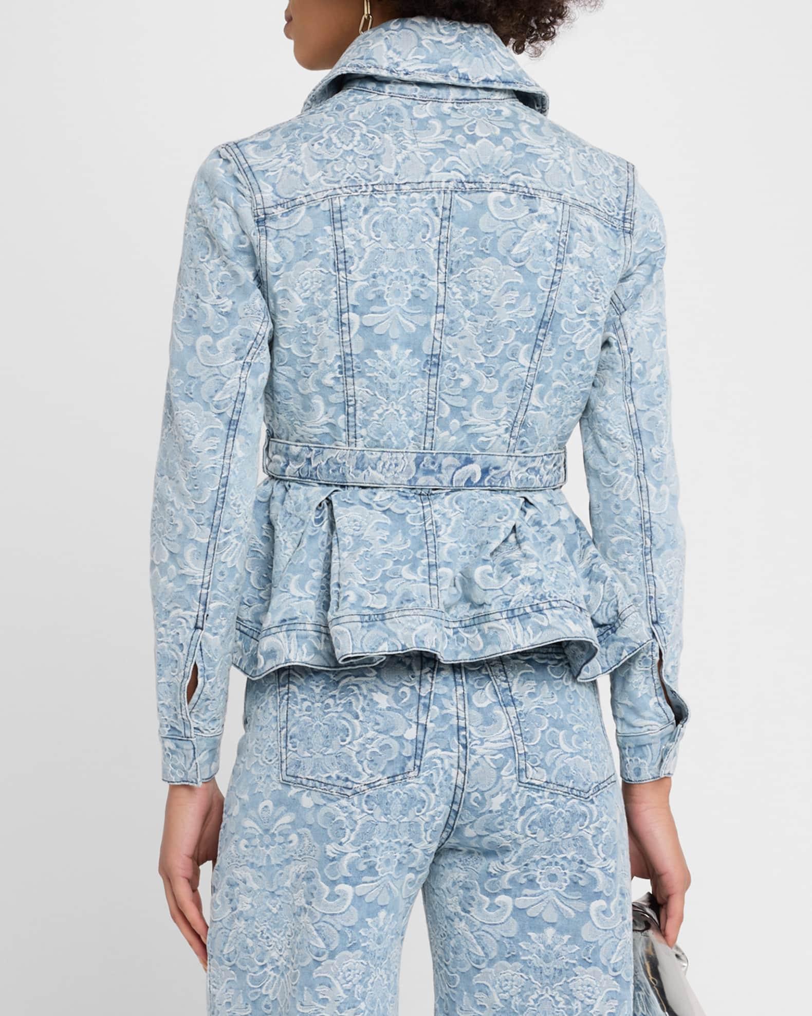 Fitted Brocade Denim Jacket Product Image
