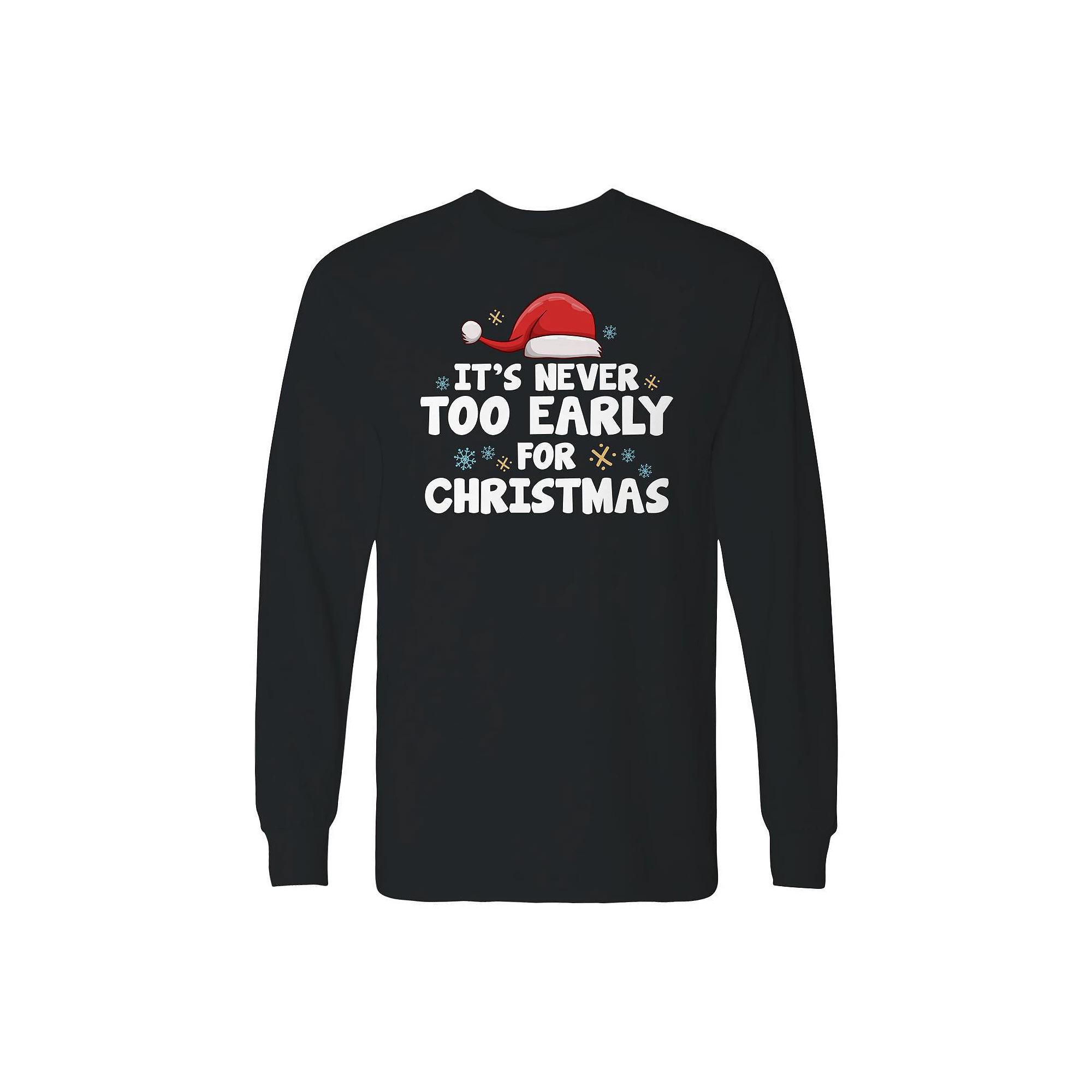 Men's Never Early Christmas Long Sleeve Graphic Tee, Adult Unisex,  Product Image