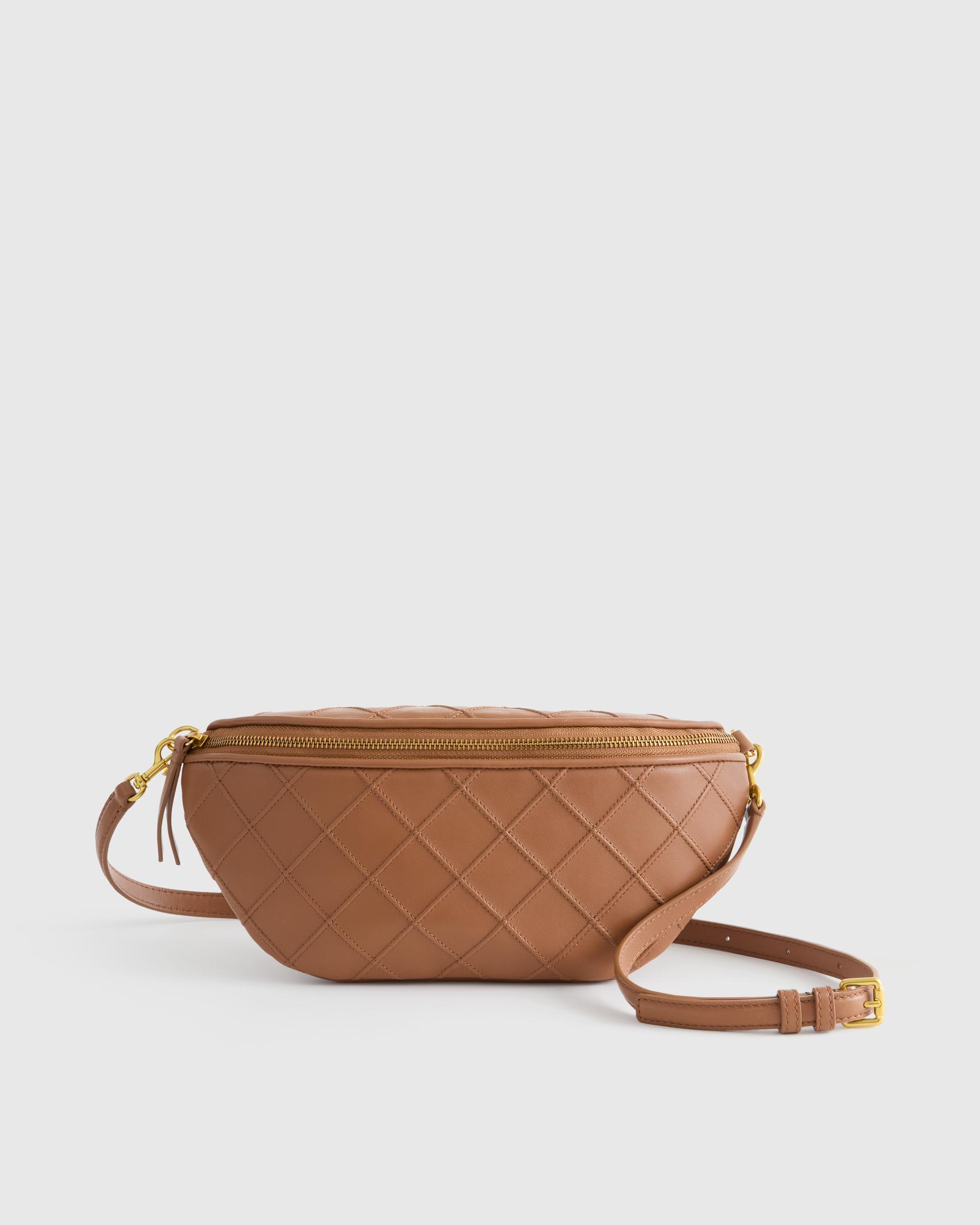 Quince | Women's Italian Leather Diamond Stitch Sling Product Image
