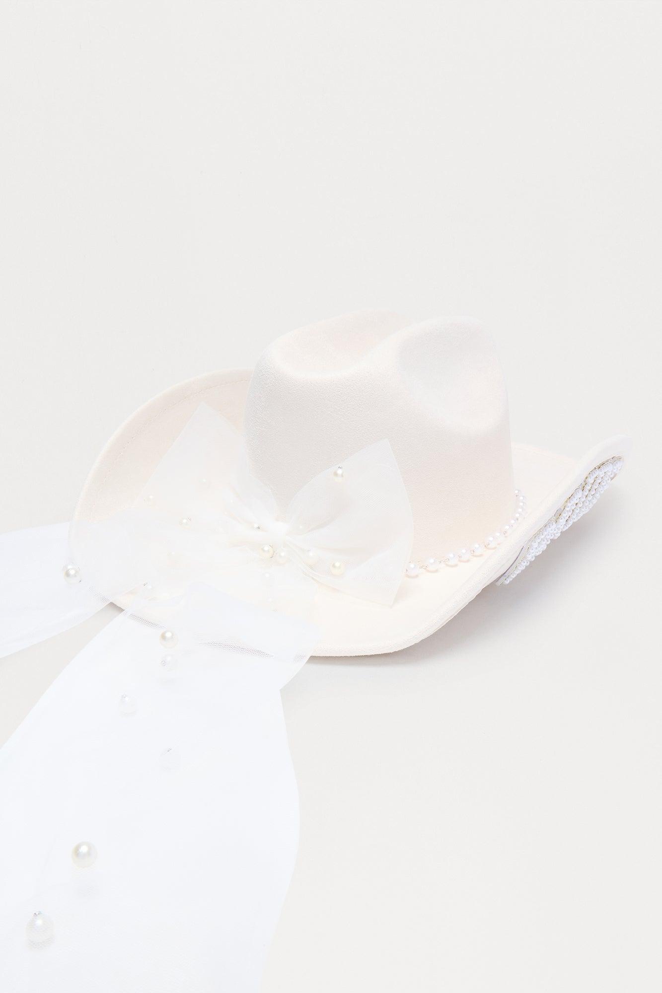 Bride's Last Rodeo Cowboy Hat - White Female Product Image