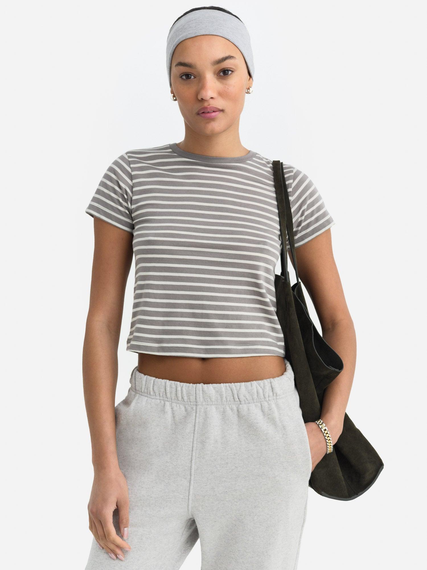 Organic Cotton Striped Shrunken Tee Female Product Image