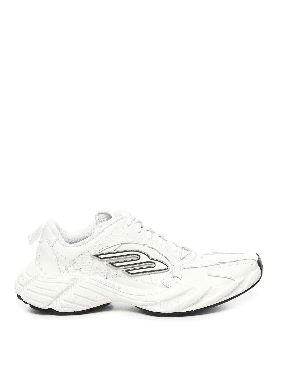 BALENCIAGA Men White Cowskin And Polyester Monday Shoe Sneakers Product Image