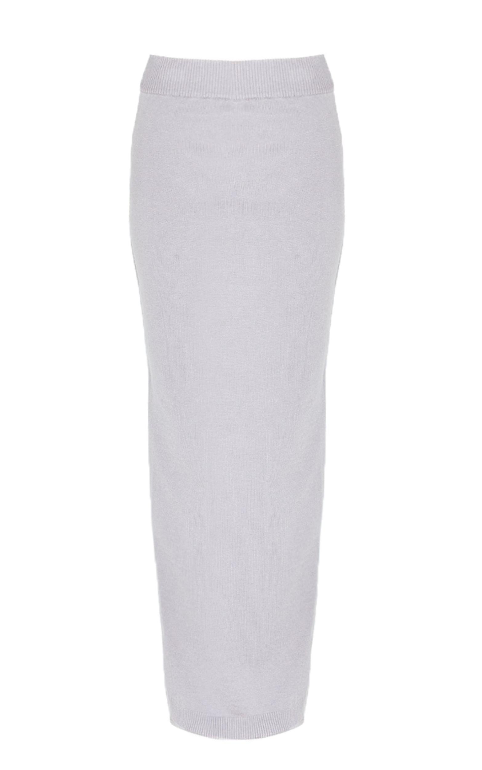 Ash Grey Basic Knit Maxi Skirt Product Image