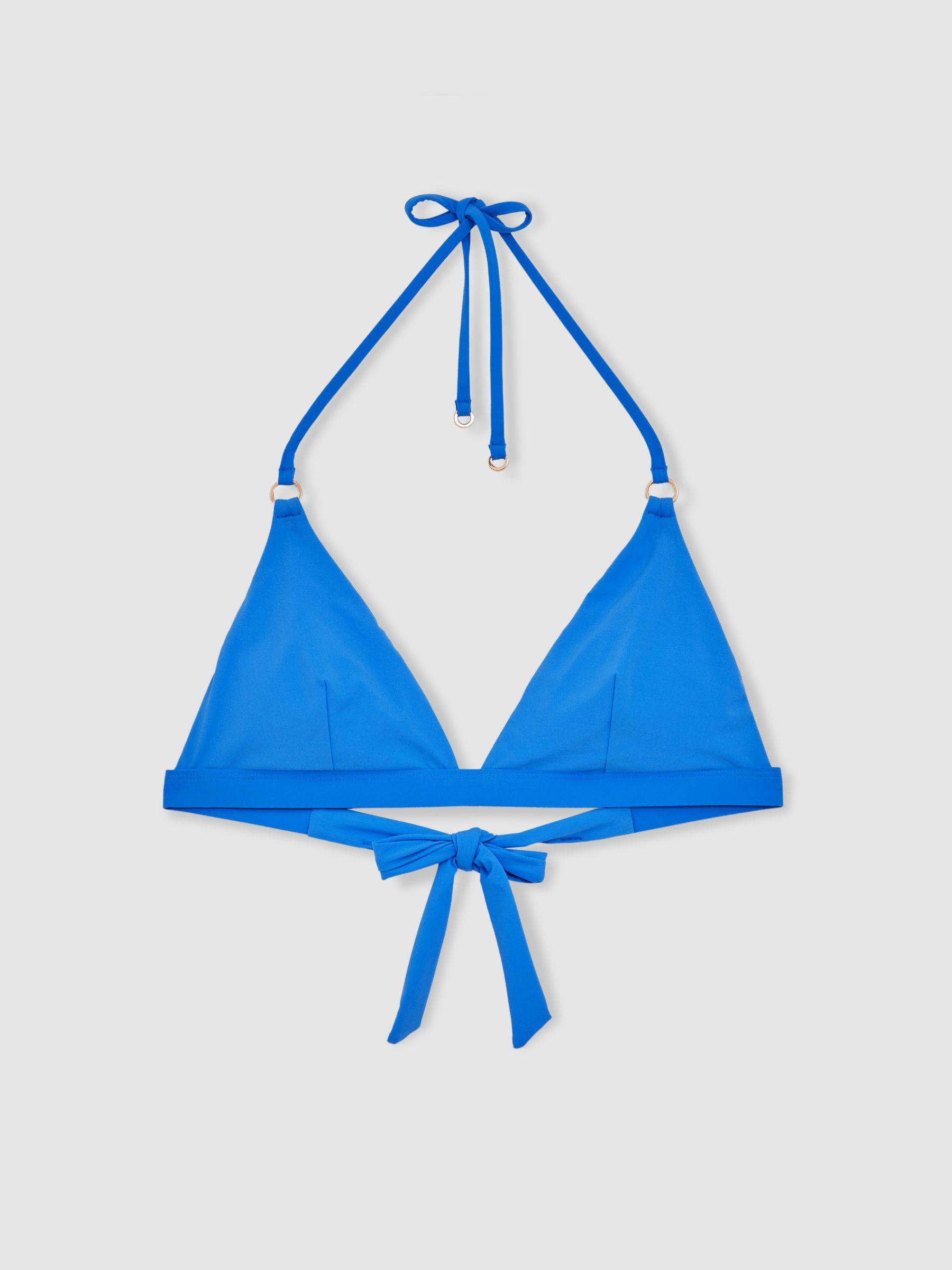 Triangle Halterneck Bikini Top in Cornflower Blue Product Image