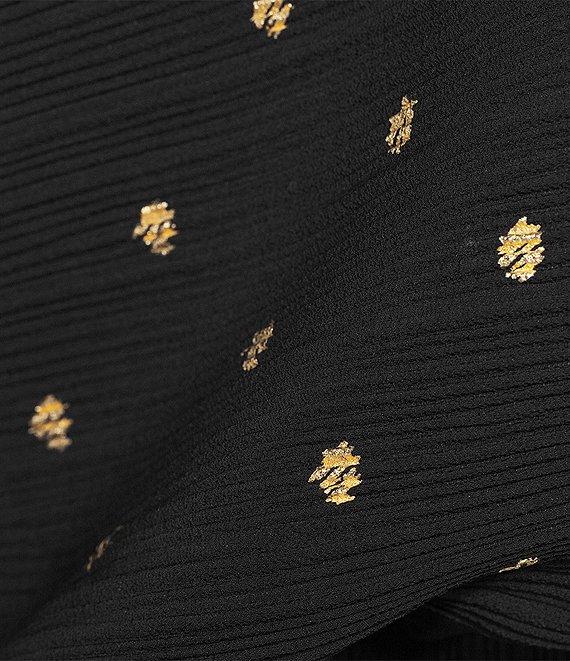 Never Fully Dressed Tilly Plisse Gold Fleck Print One Shoulder Neck Short Sleeve Maxi Dress Product Image