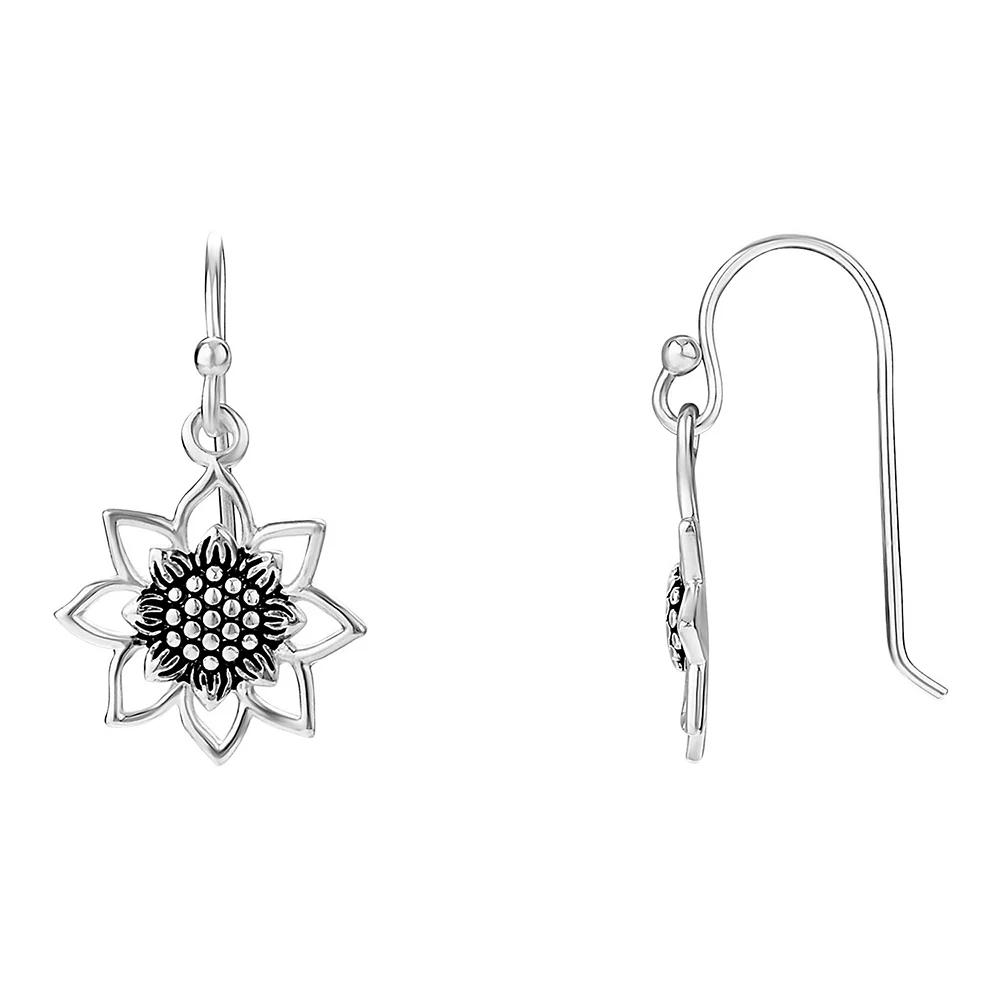 PRIMROSE Sterling Silver Sunflower Drop Earrings, Women's Product Image