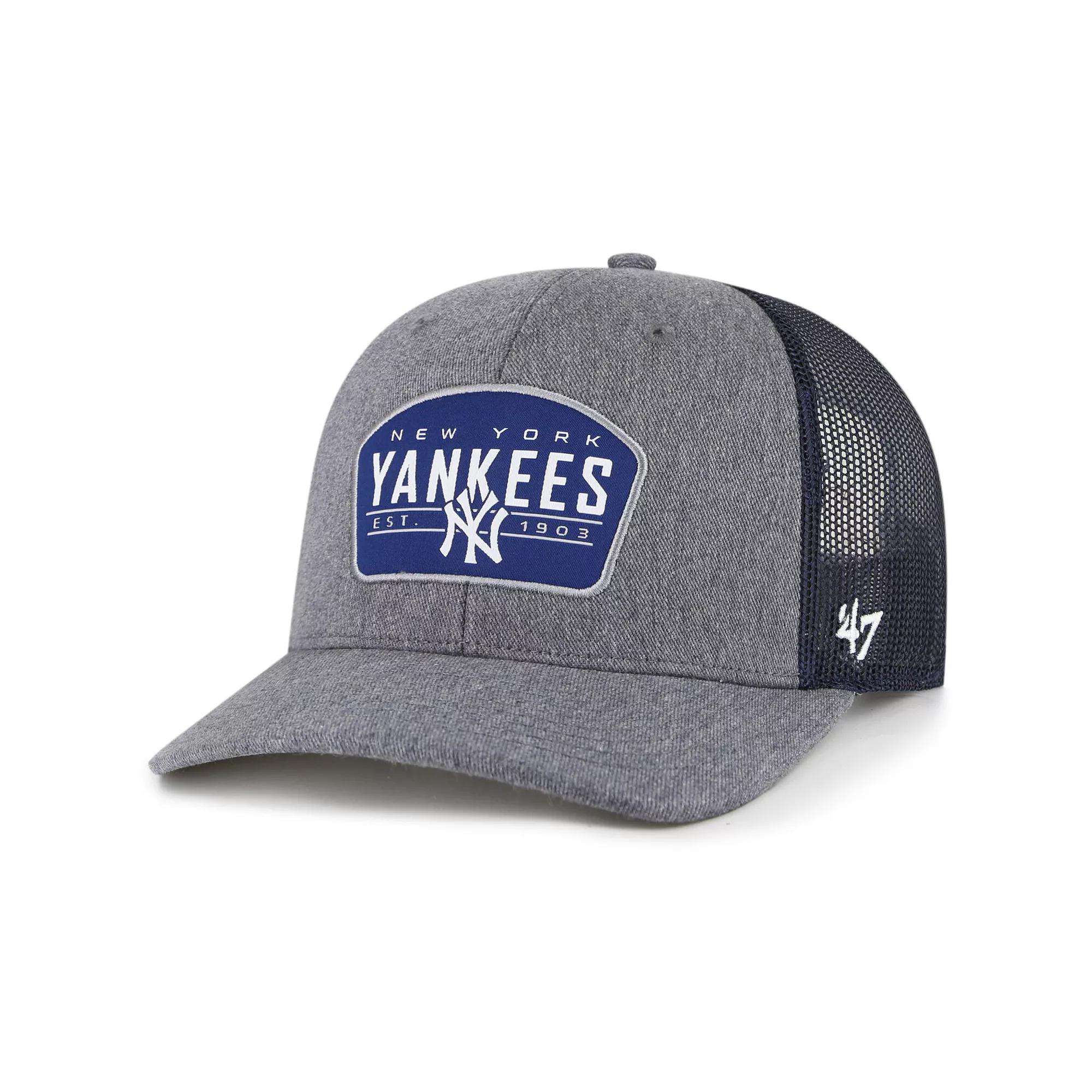 Men's '47 Charcoal/Navy New York Yankees Slate Trucker Snapback Hat Product Image