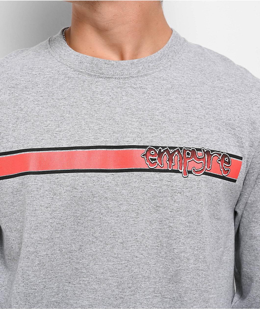 Empyre Ripped Grey Long Sleeve T-Shirt Product Image