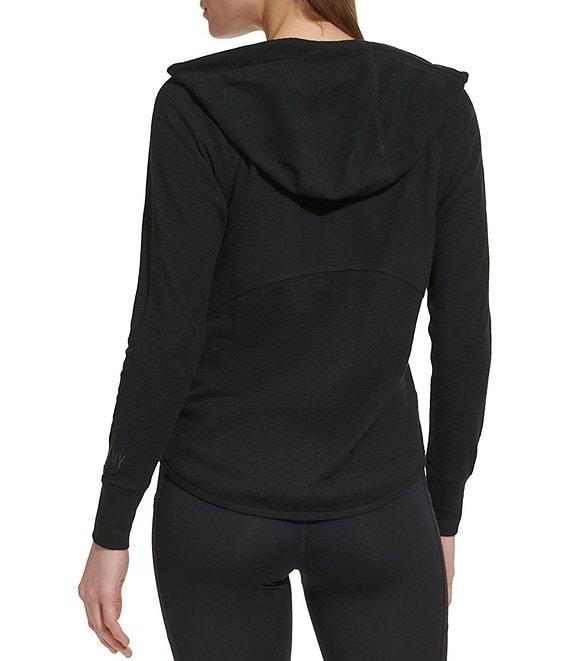 DKNY Sport by Donna Karan Long Sleeve Full Zip Mini Slub Waffle Pocketed Hoodie Product Image