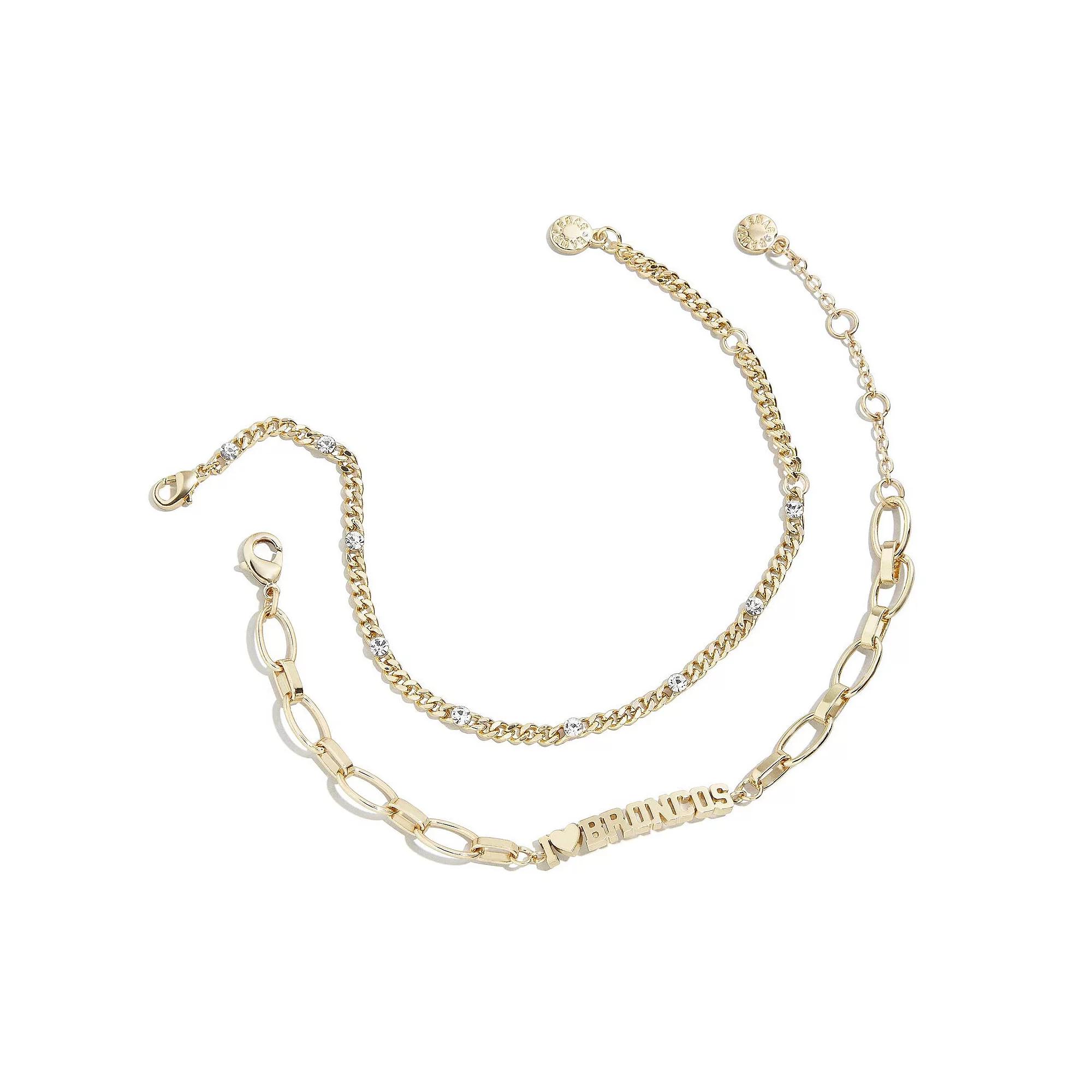 WEAR by Erin Andrews x Baublebar Gold Denver Broncos Linear Bracelet Set, Women's Product Image