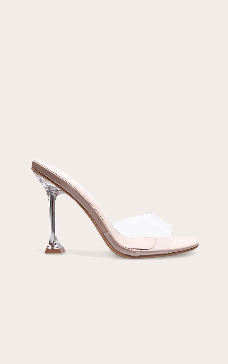 Nude Clear Heel Mule Sandals Product Image