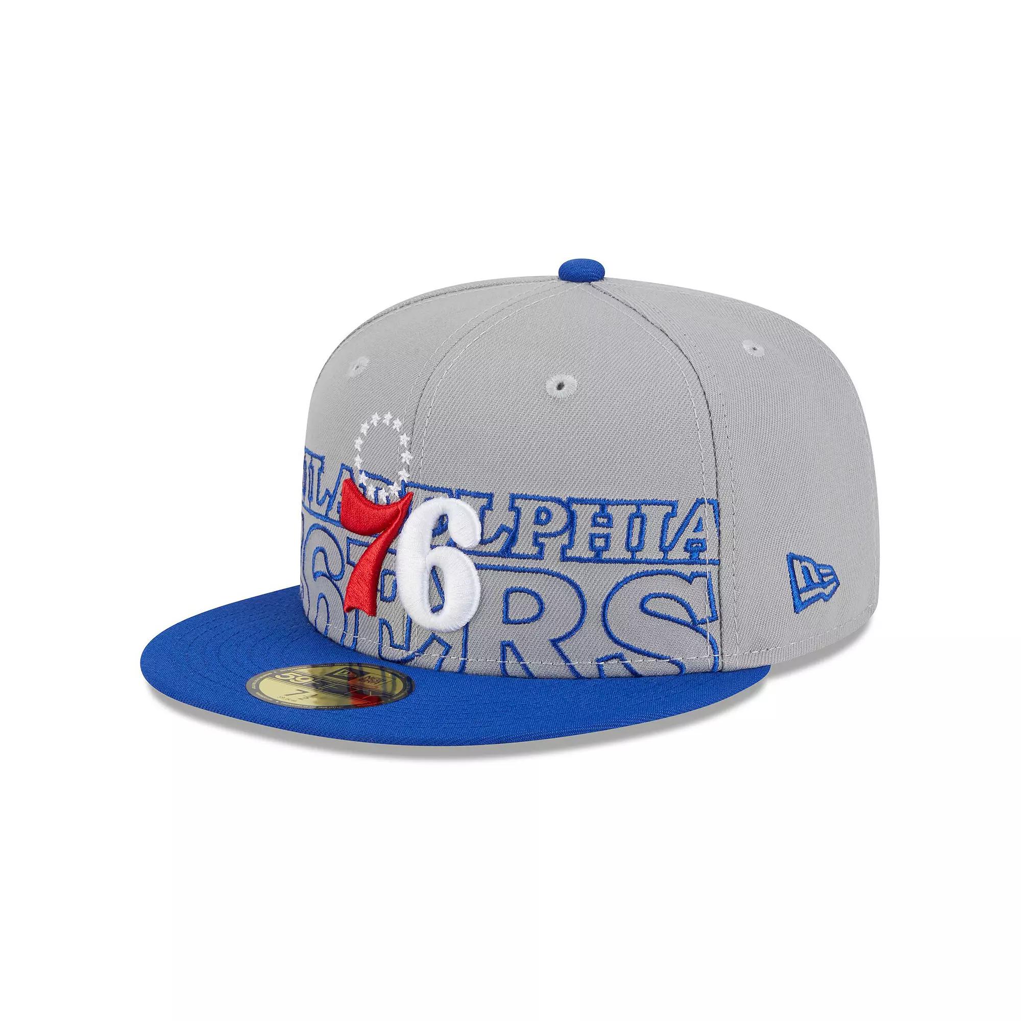 Men's New Era  Gray/Royal Philadelphia 76ers 2023 NBA Draft Two-Tone 59FIFTY Fitted Hat, Size: 7 1/4, 76r Grey Product Image