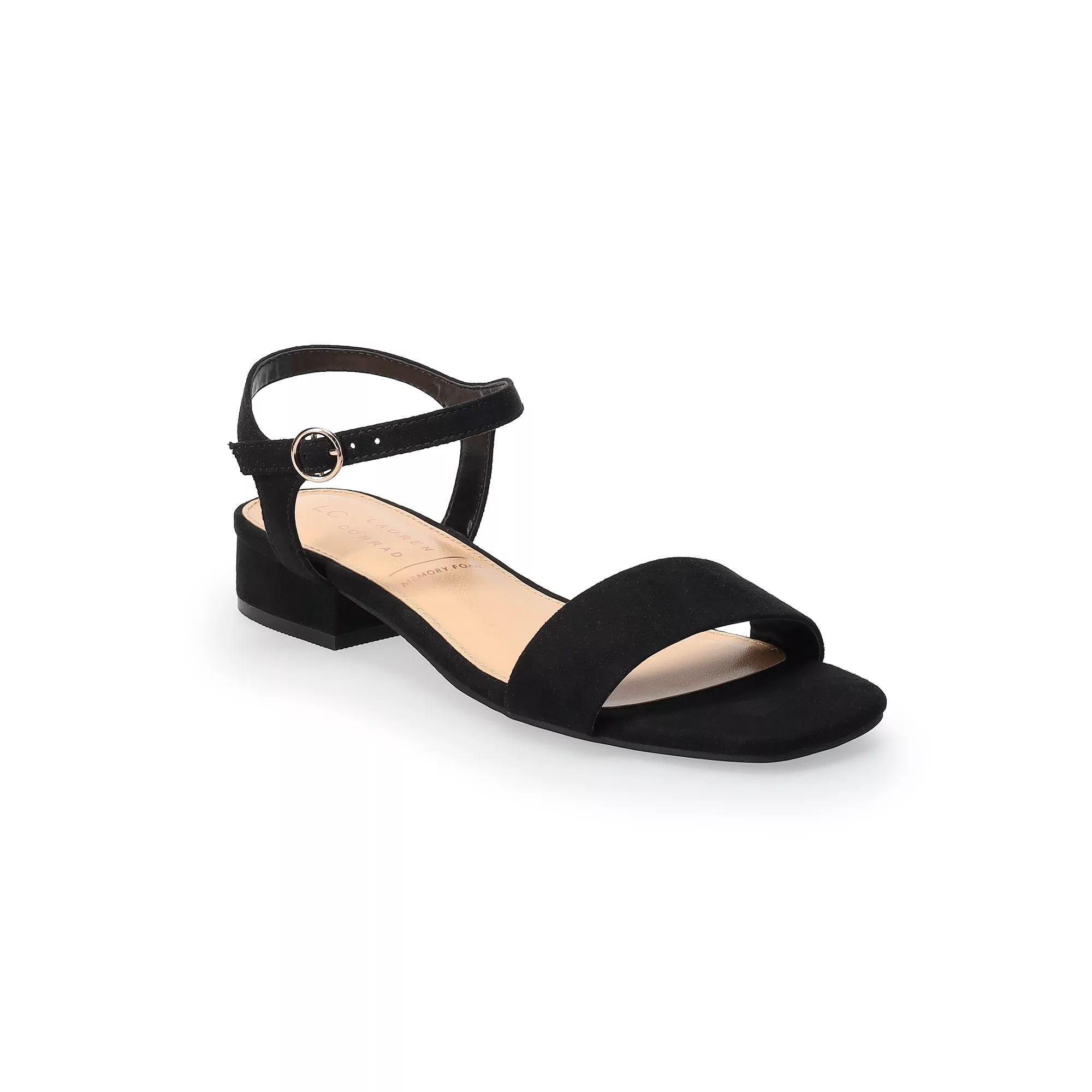 LC Lauren Conrad Obsidian Women's Block Heel Sandals, Size: 7.5, Black Product Image