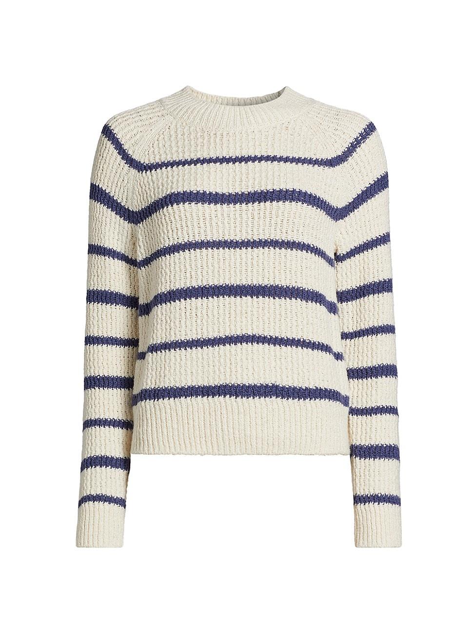 Womens Cotton-Blend Striped Sweater Product Image