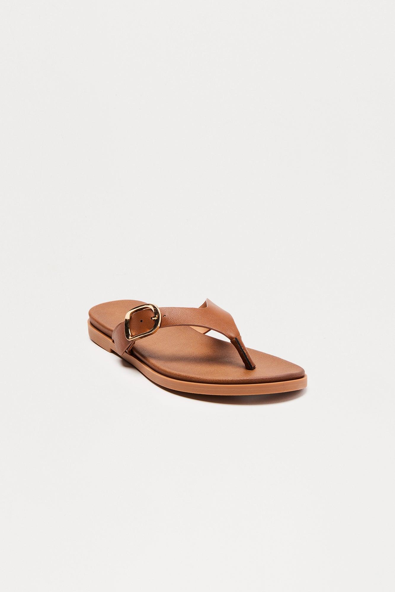 Dott Buckle Flip Flops - Brown Female Product Image