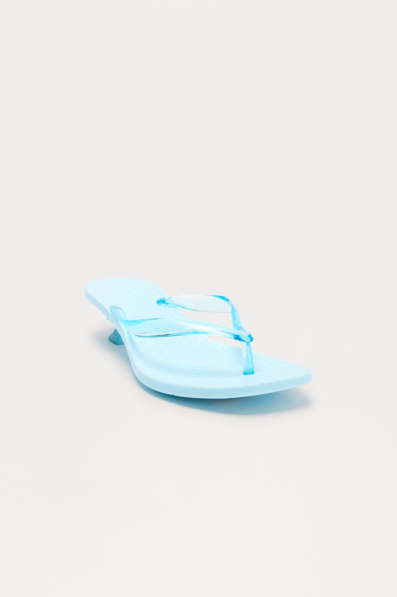 Mimosa Thong Kitten Heels - SkyBlue Female Product Image