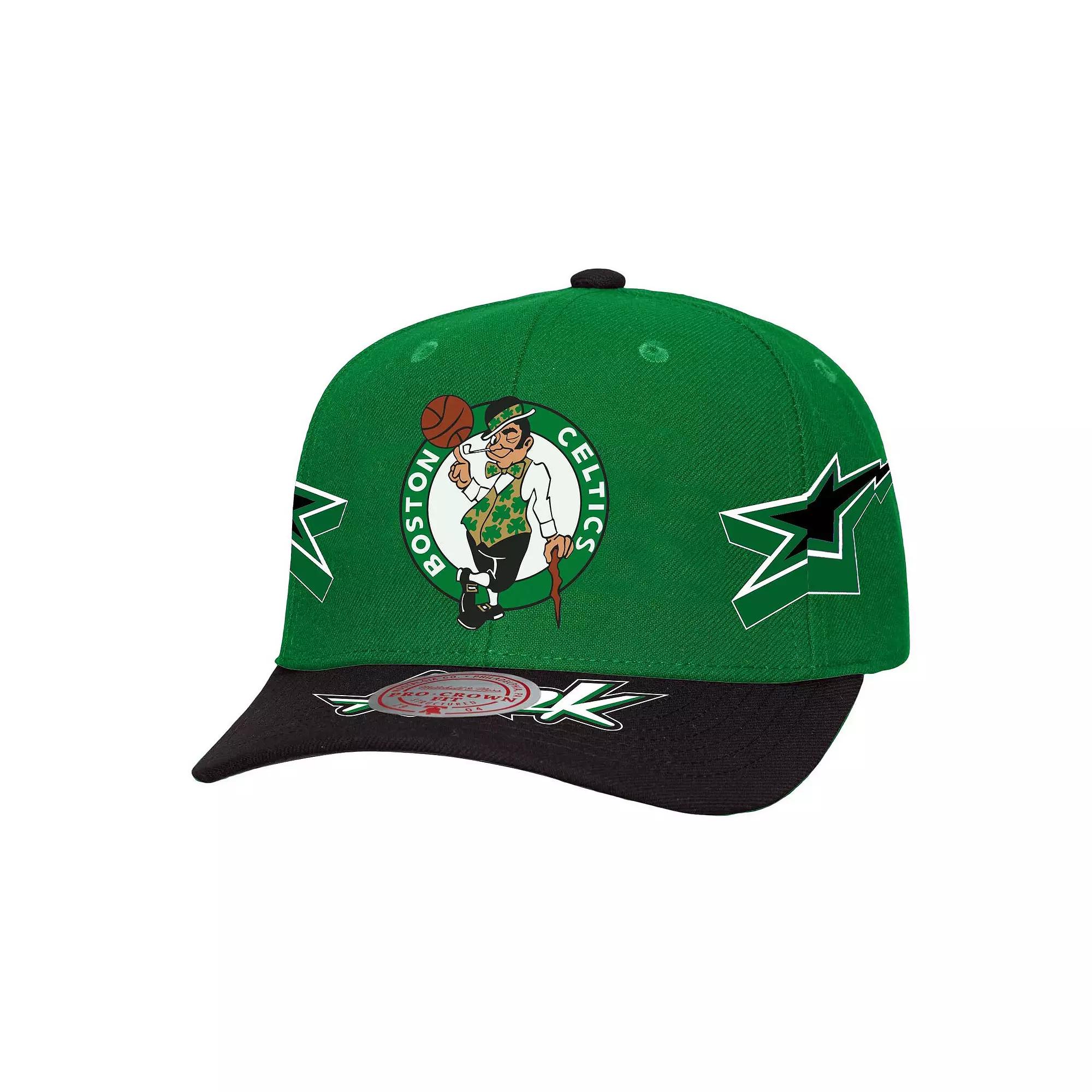 Men's Mitchell & Ness Kelly Green/Black Boston Celtics AS2K Stars Pro Crown Adjustable Hat Product Image
