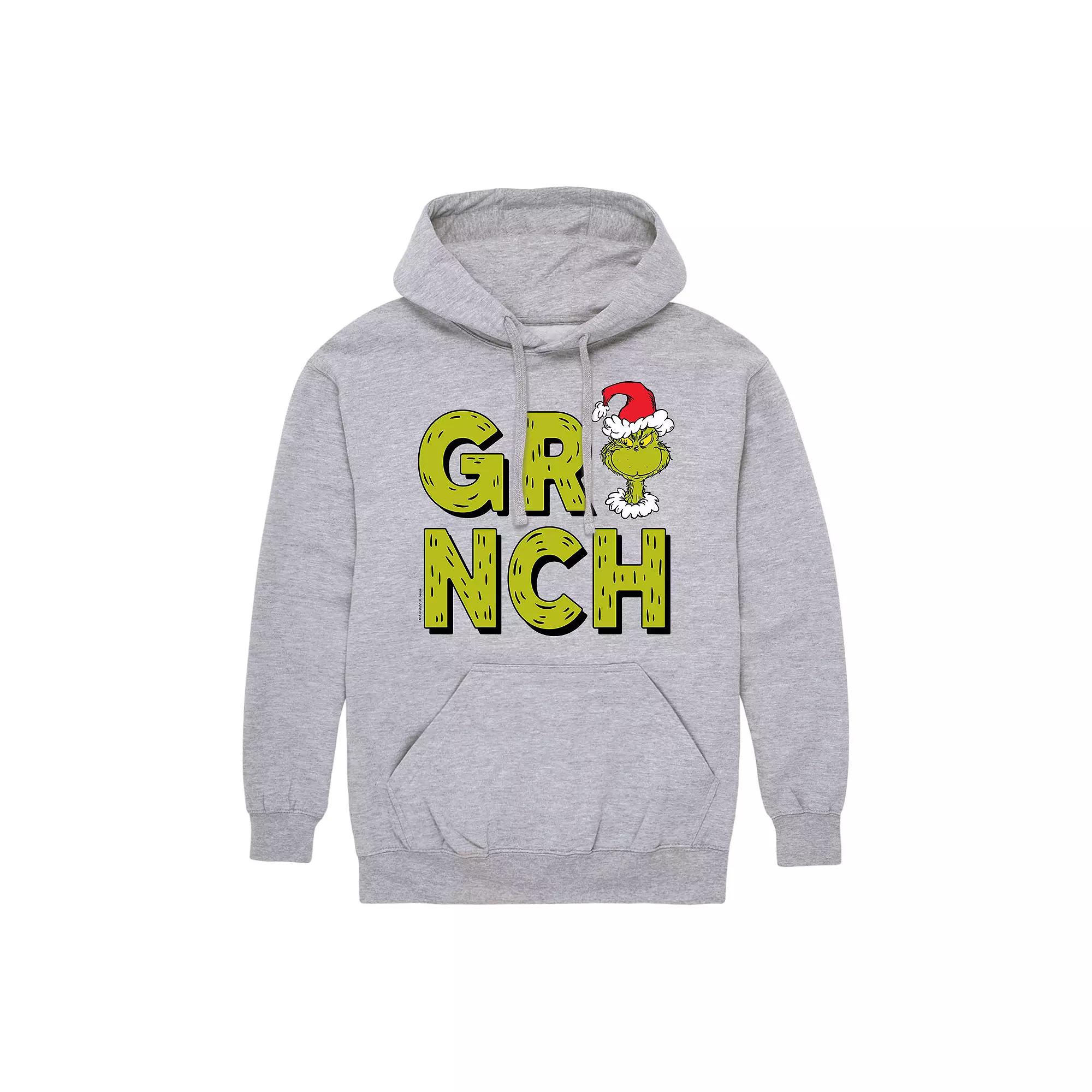 Men's Dr. Seuss Grinch Grinch Fur Letters Hoodie,  Product Image