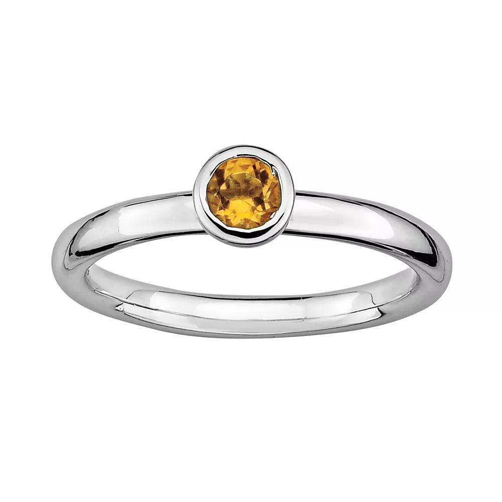 Stacks & Stones Sterling Sterling Silver Citrine Stack Ring, Women's, Size: 9, Orange Product Image