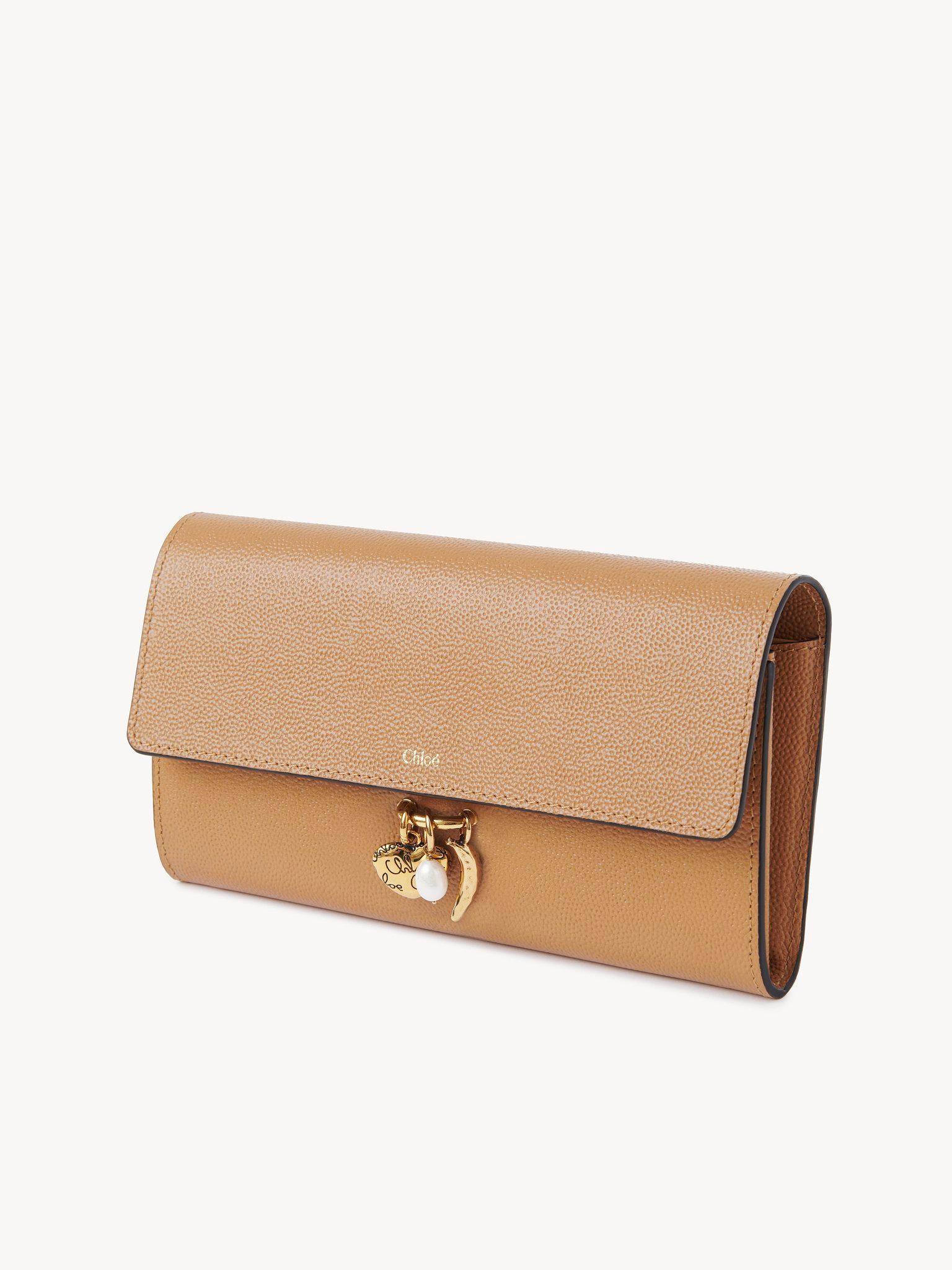 Chloé Charms long wallet with flap in grained leather Product Image
