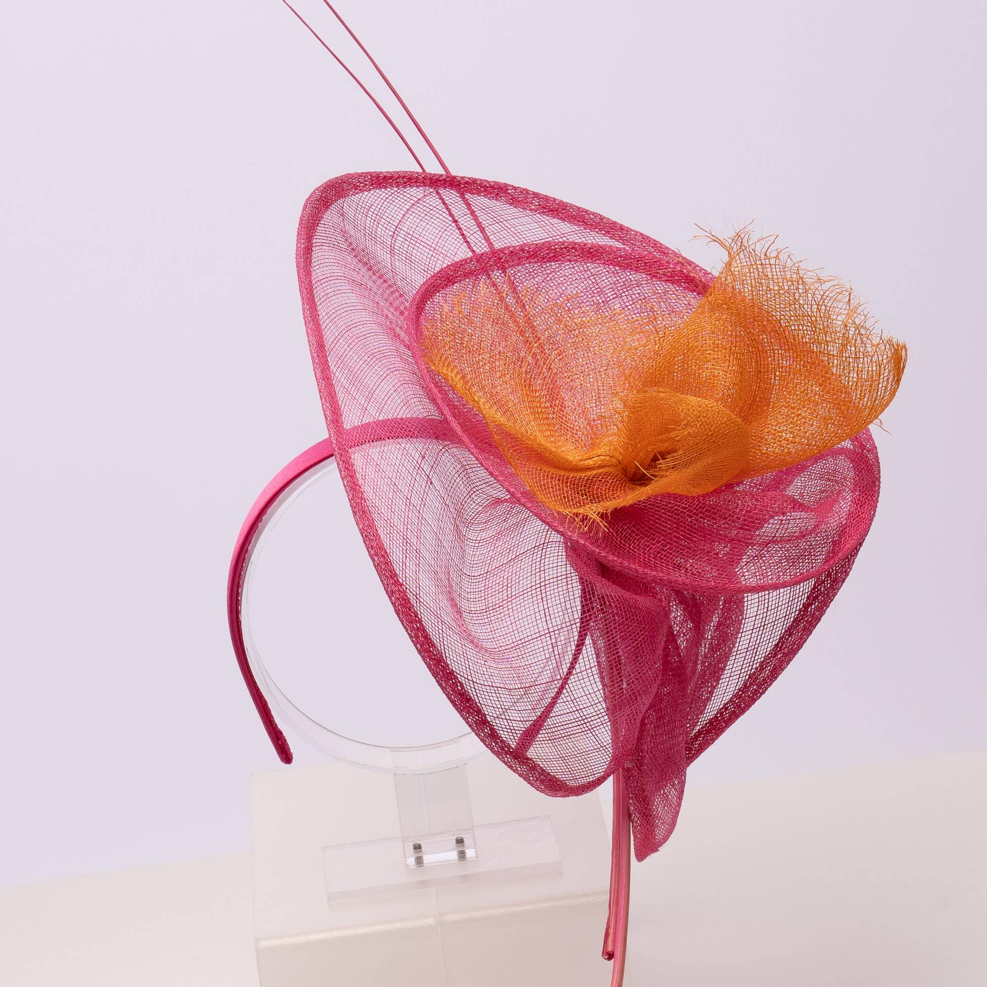 2Tone Sinamay Fascinator With 2 Quill Stick Feathers Product Image