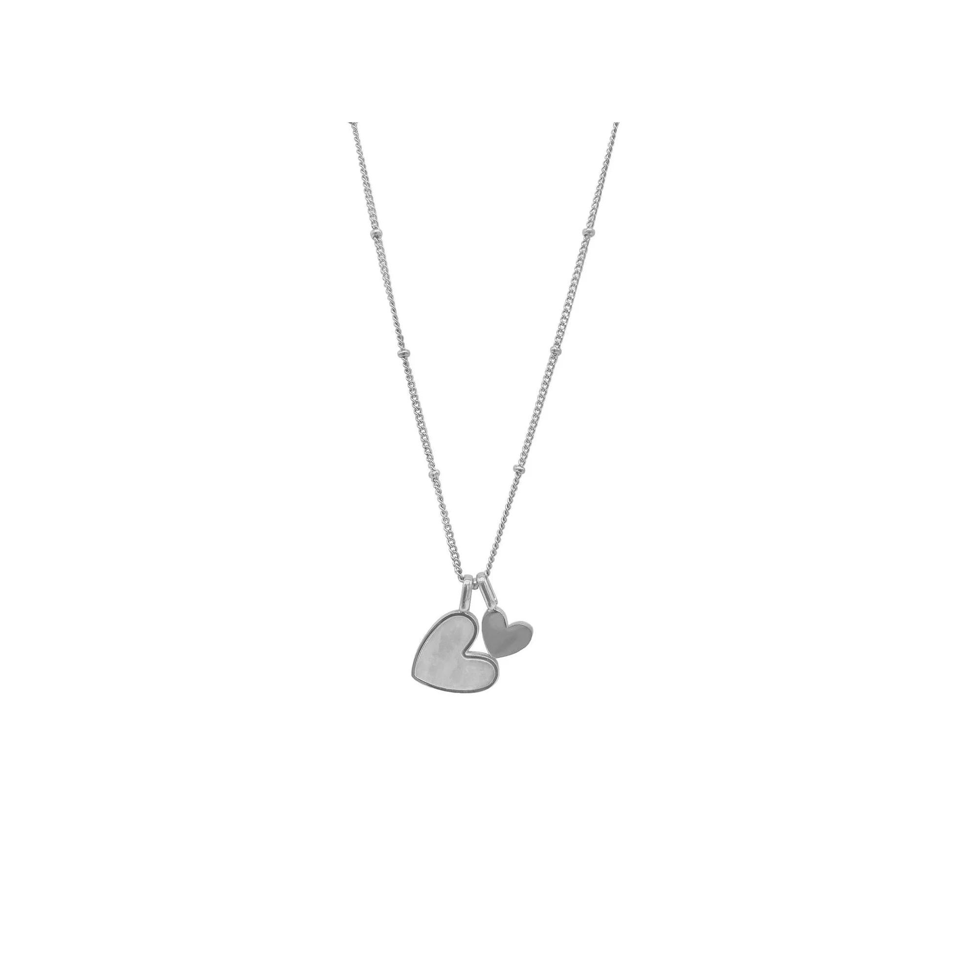 LeRose by Lexi and Rose Sterling Silver Lab-Created Ceylon Blue & White Sapphire Heart Pendant Necklace, Women's,  Product Image