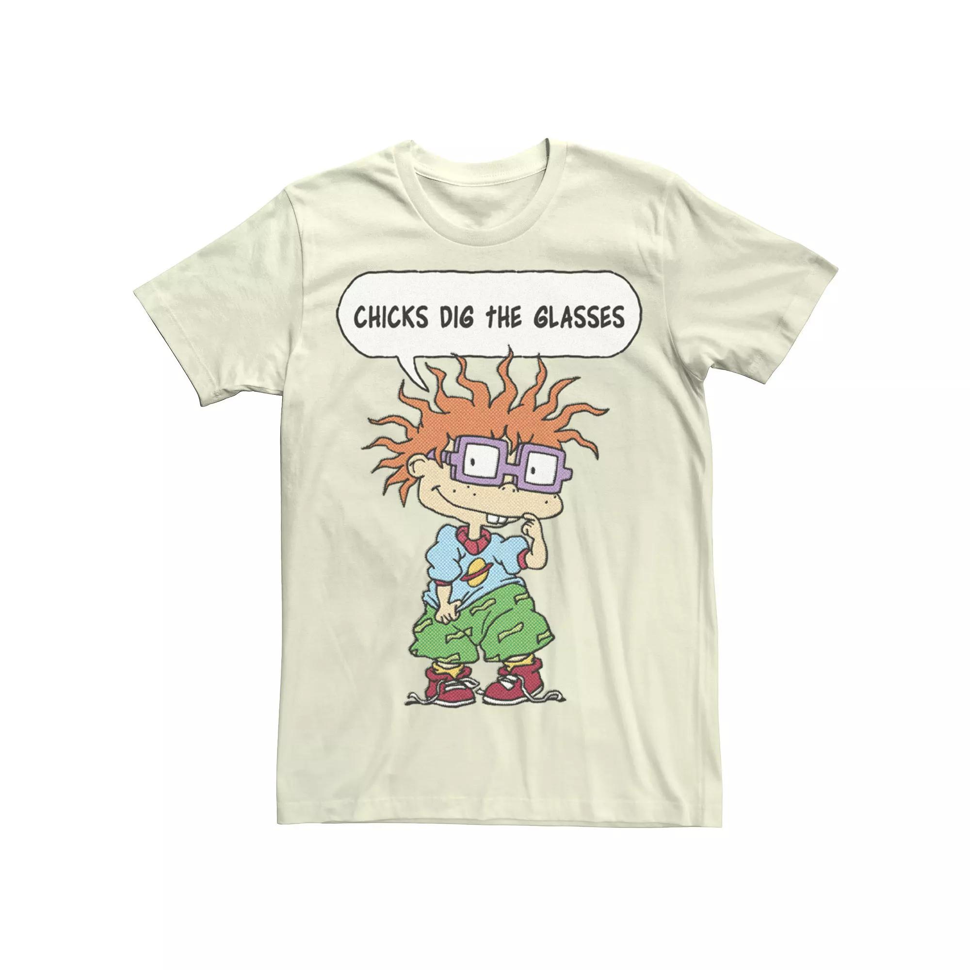 Men's RugRats Chuckie Chicks Dig The Glasses Tee, Boy's, Size: Medium, Natural Product Image